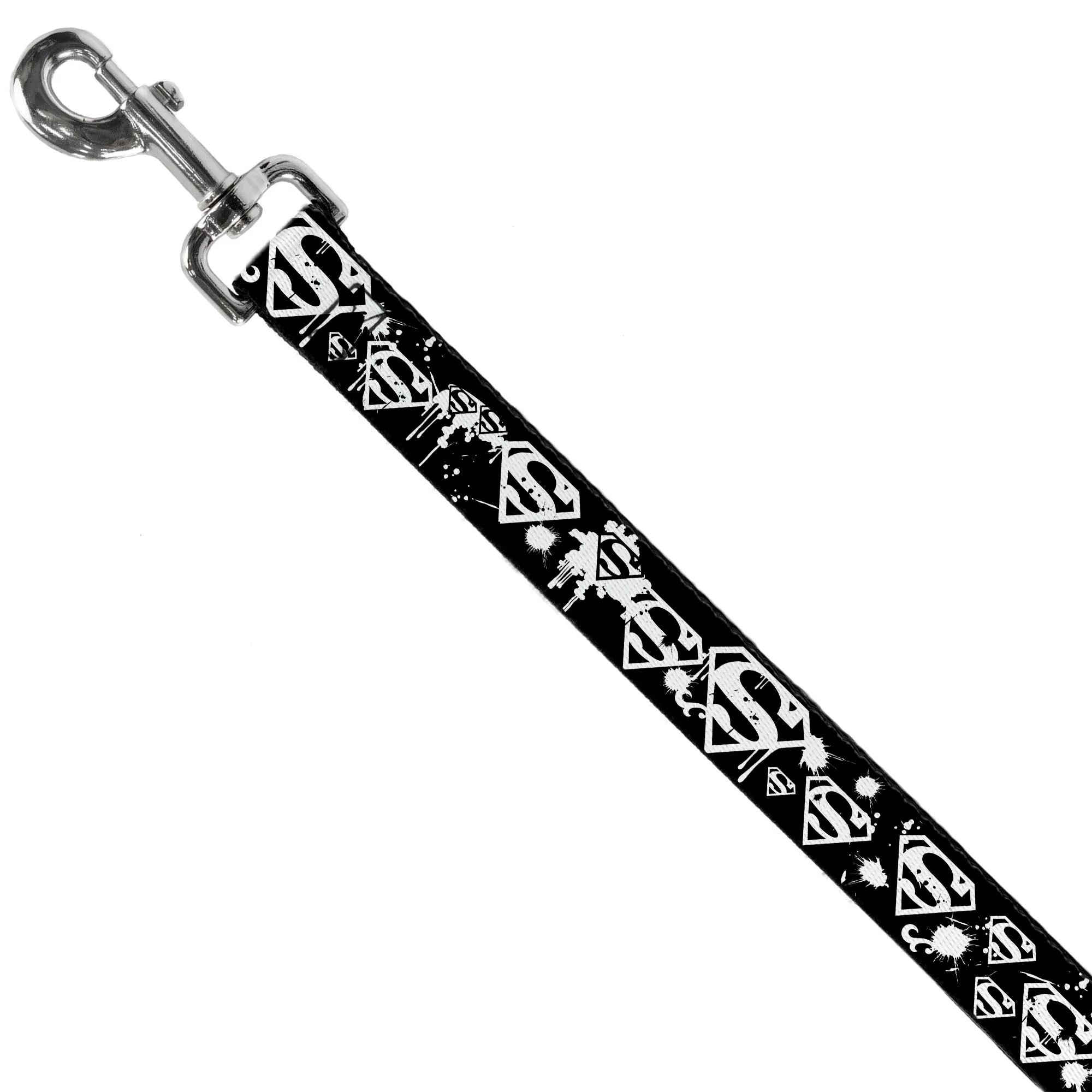 Dog Leash - Superman Shield Splatter Black/White - Image 2