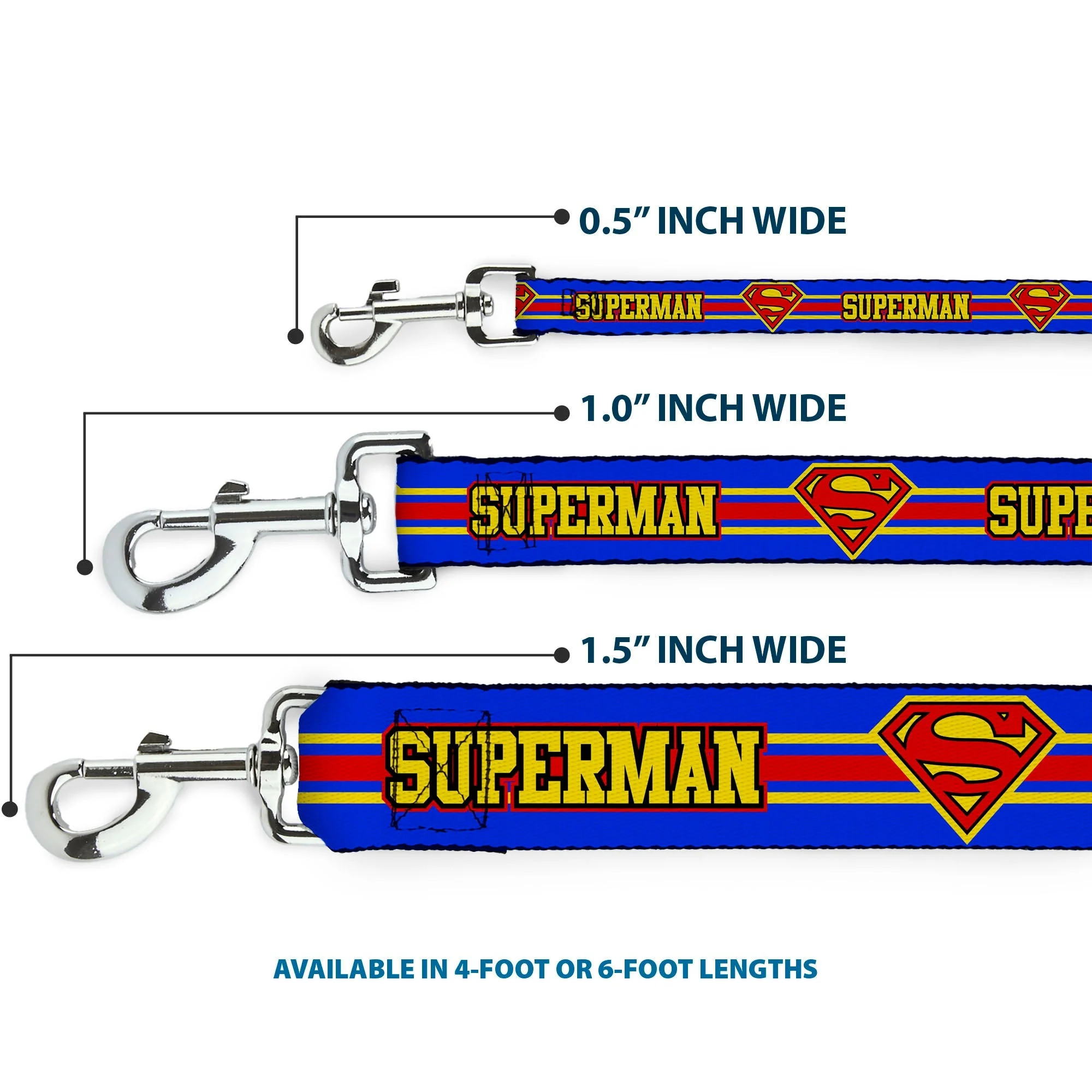 Dog Leash - SUPERMAN/Shield Stripe Blue/Yellow/Red - Image 3