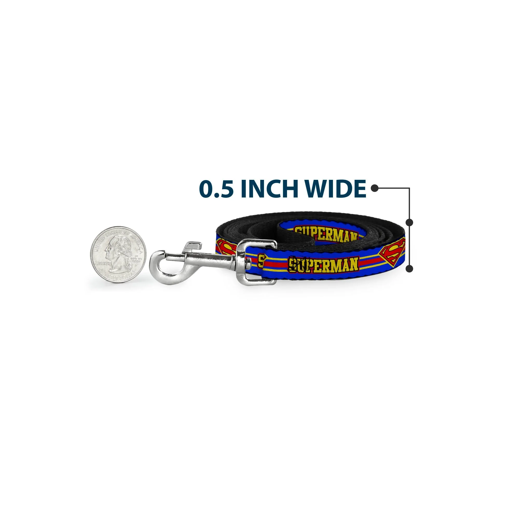 Dog Leash - SUPERMAN/Shield Stripe Blue/Yellow/Red - Image 4