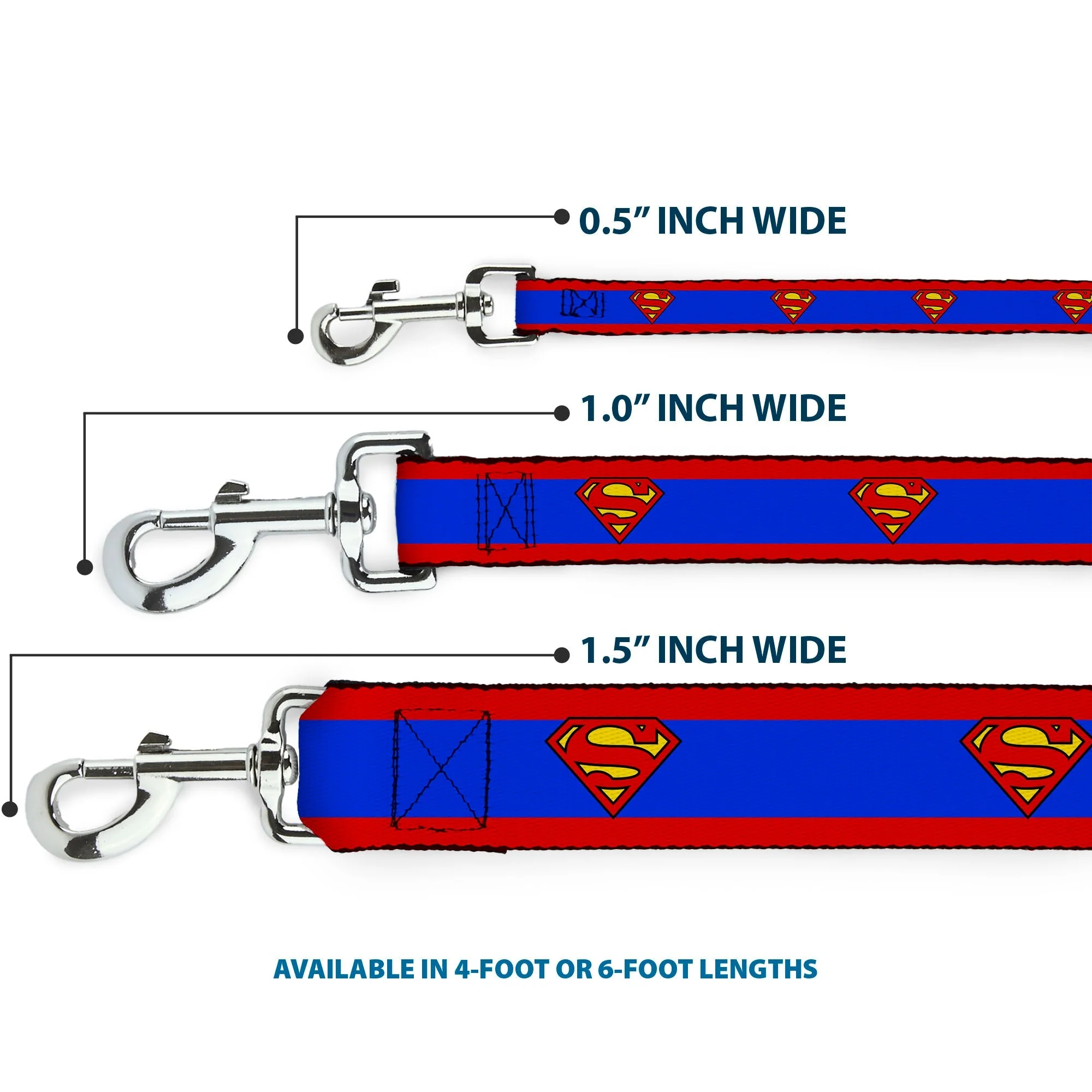 Dog Leash - Superman Shield/Stripe Red/Blue - Image 3