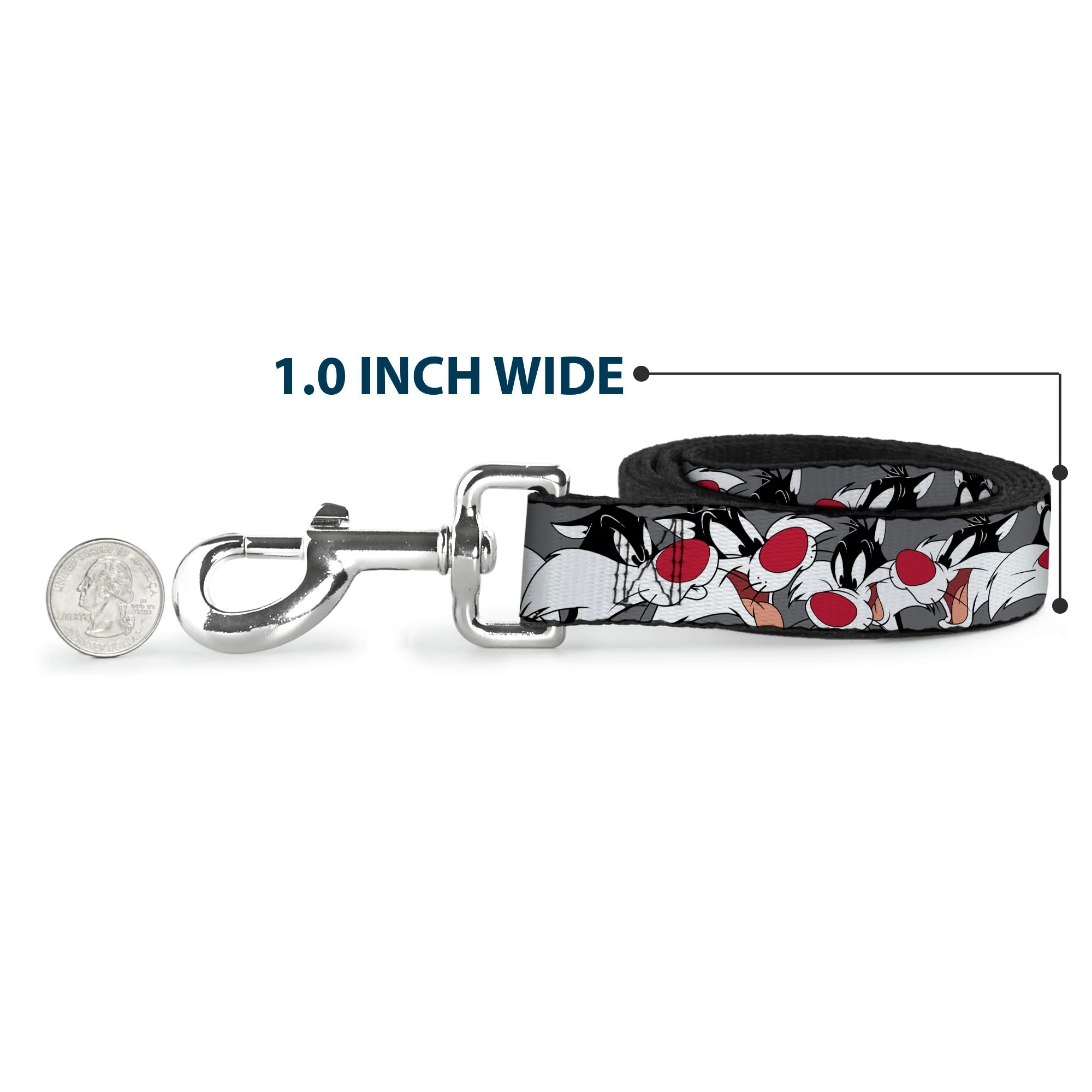 Dog Leash - Sylvester the Cat Expressions Gray - Image 5