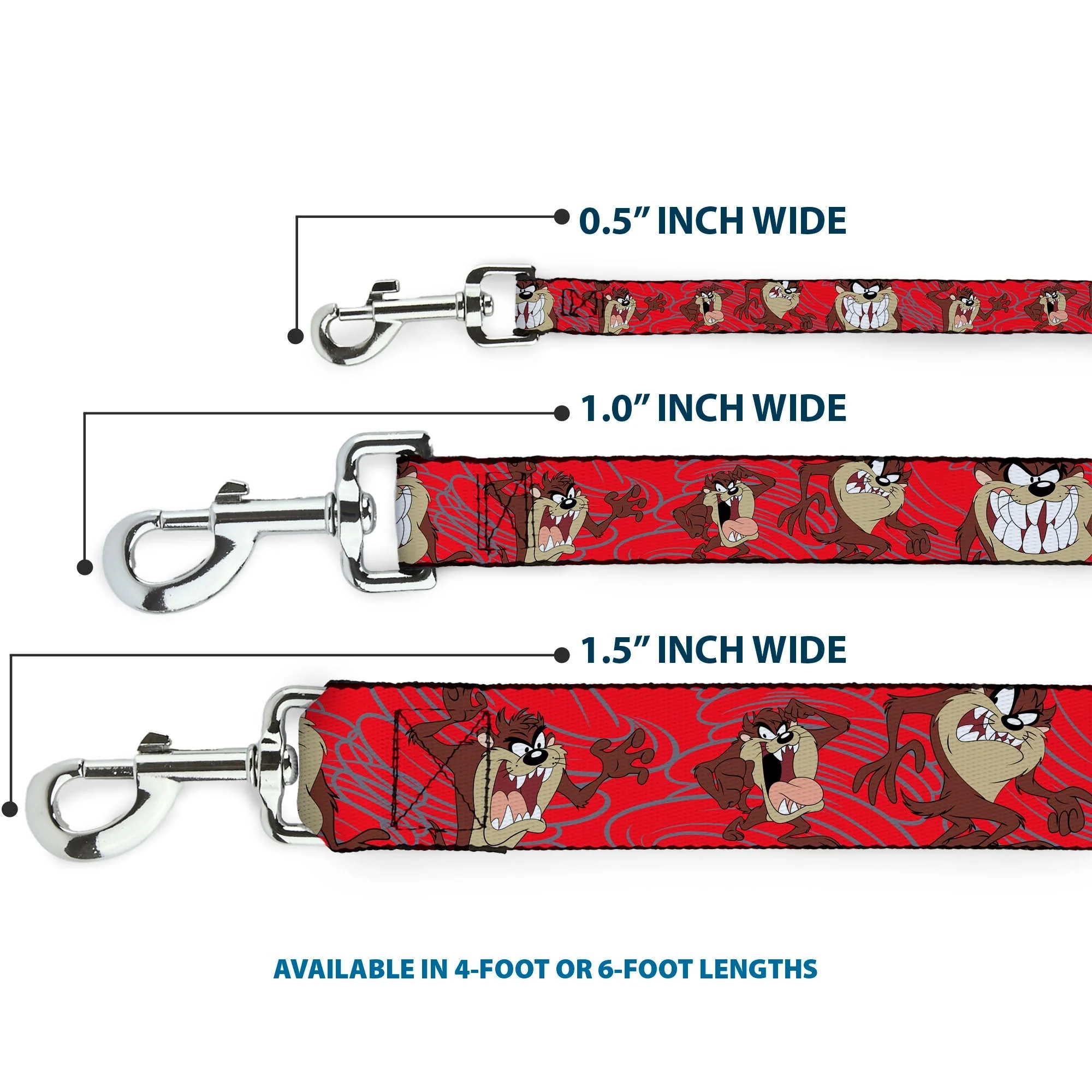 Dog Leash - Tasmanian Devil Expressions Red Swirl - Image 3