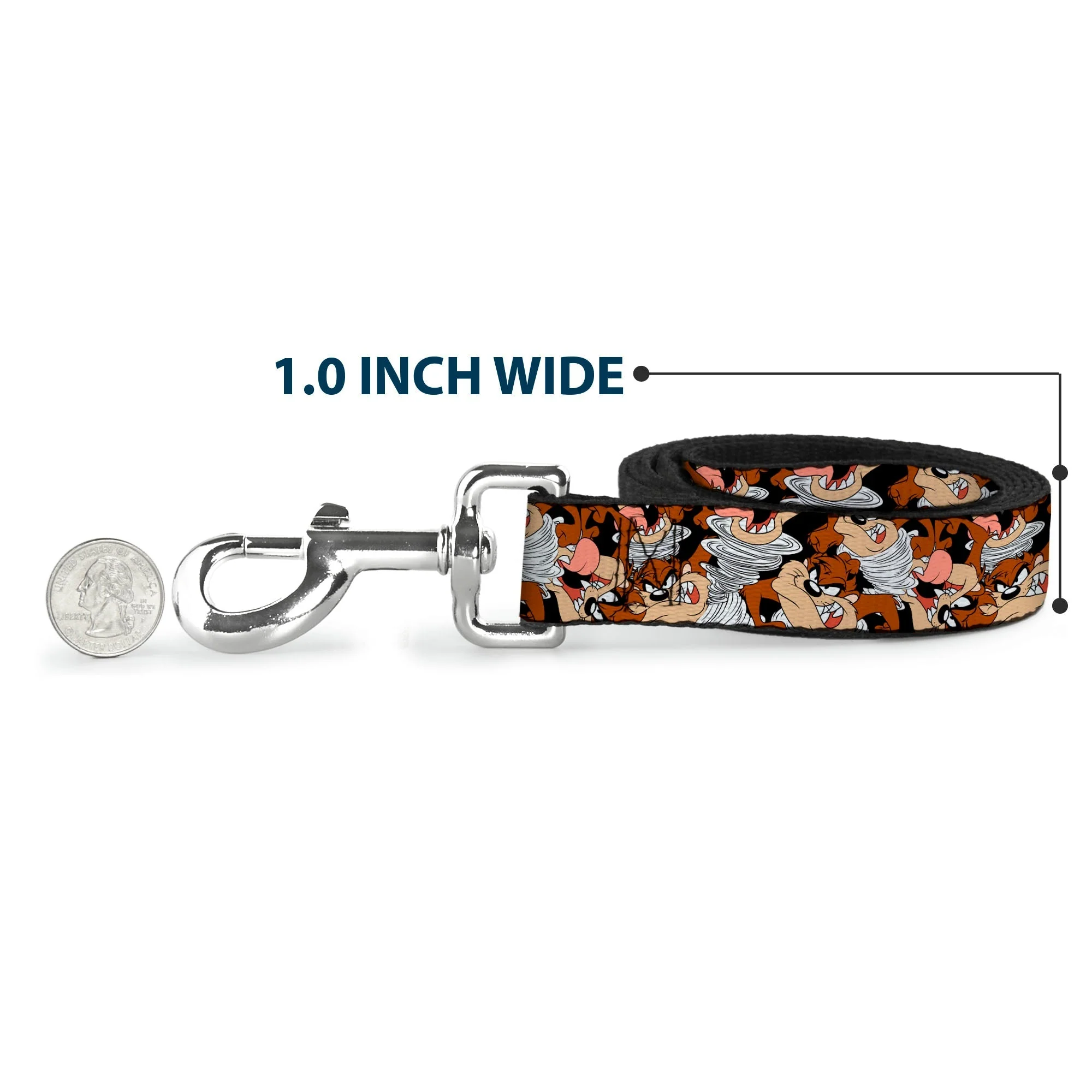 Dog Leash - Tasmanian Devil Vortex Poses Stacked Black - Image 5