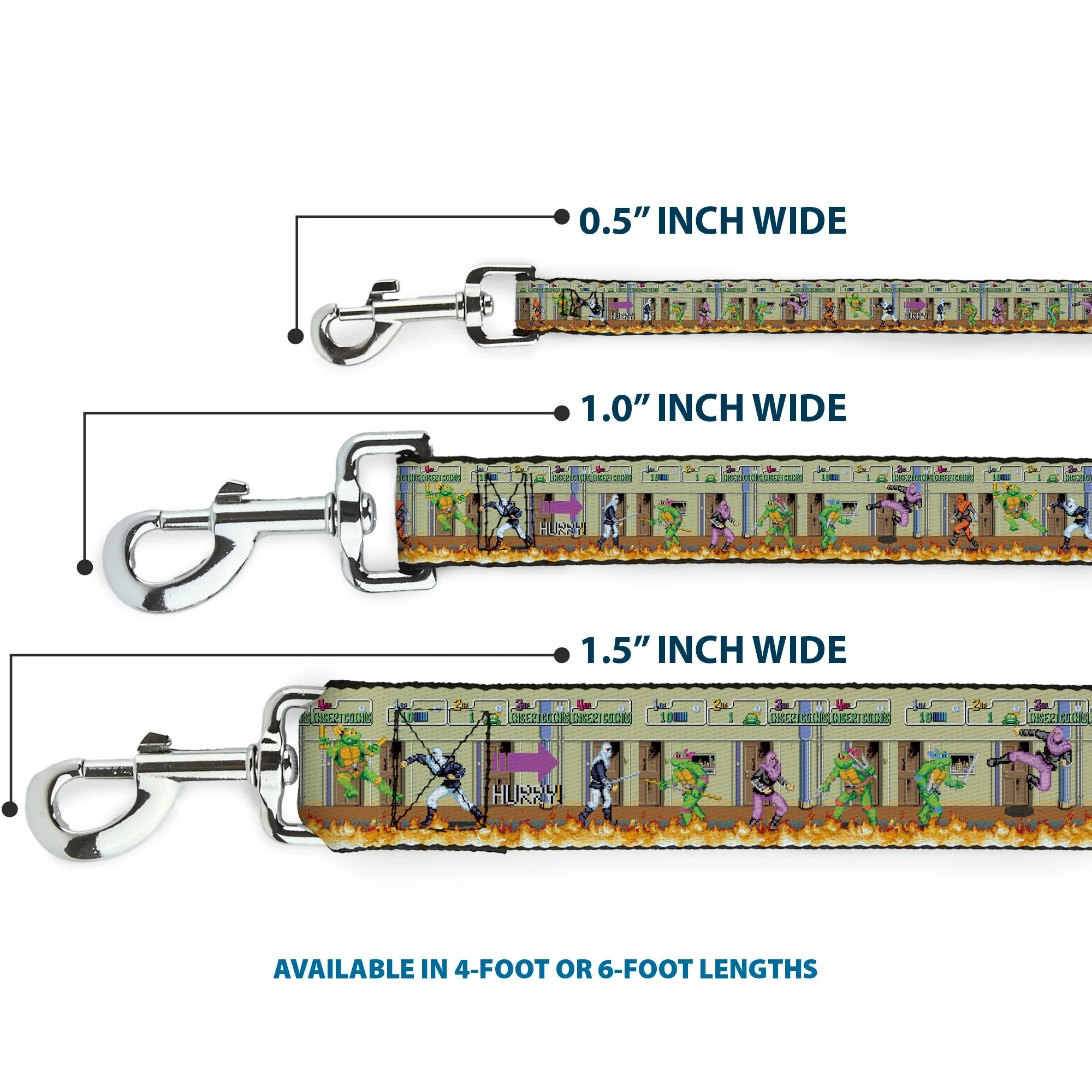 Dog Leash - Teenage Mutant Ninja Turtles Battle Foot Soldiers Ninjas Video Game Scene Tan - Image 3