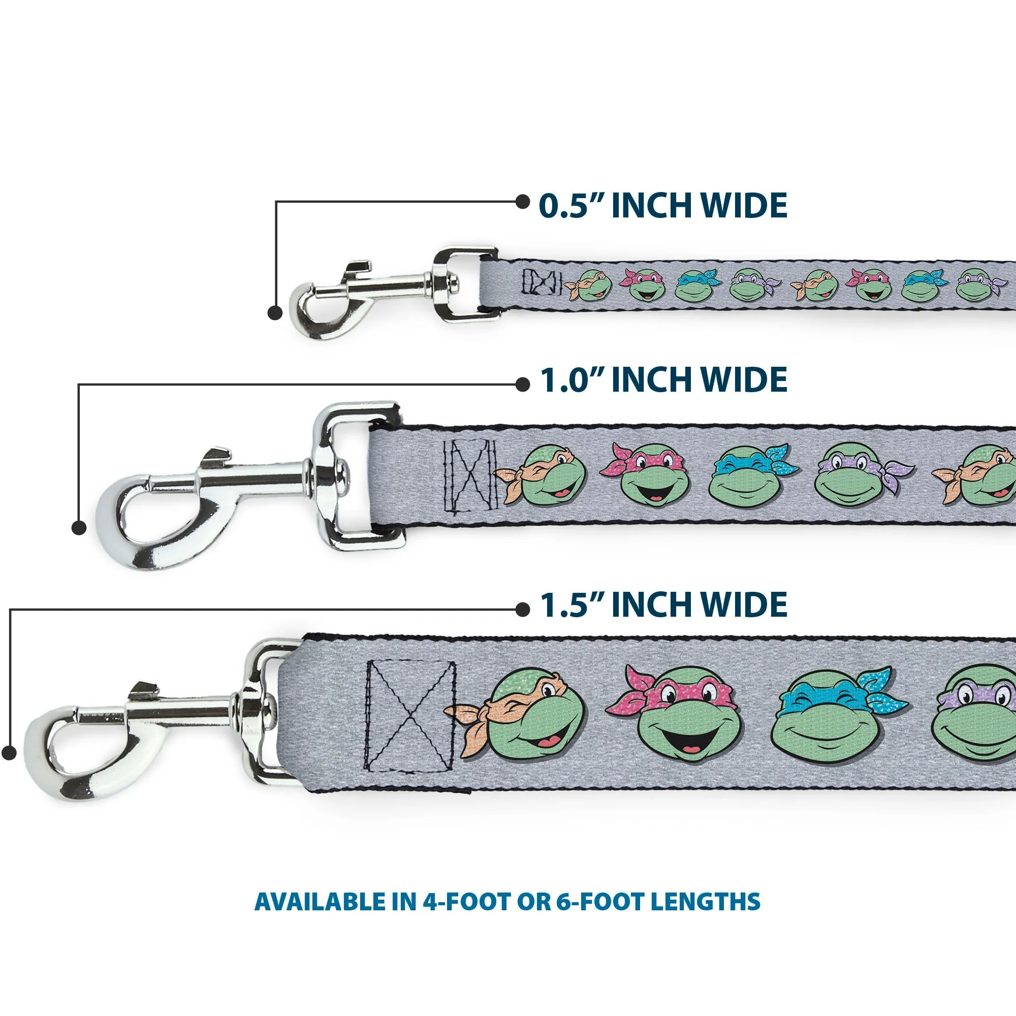 Dog Leash - Teenage Mutant Ninja Turtles Expressions Gray - Image 3