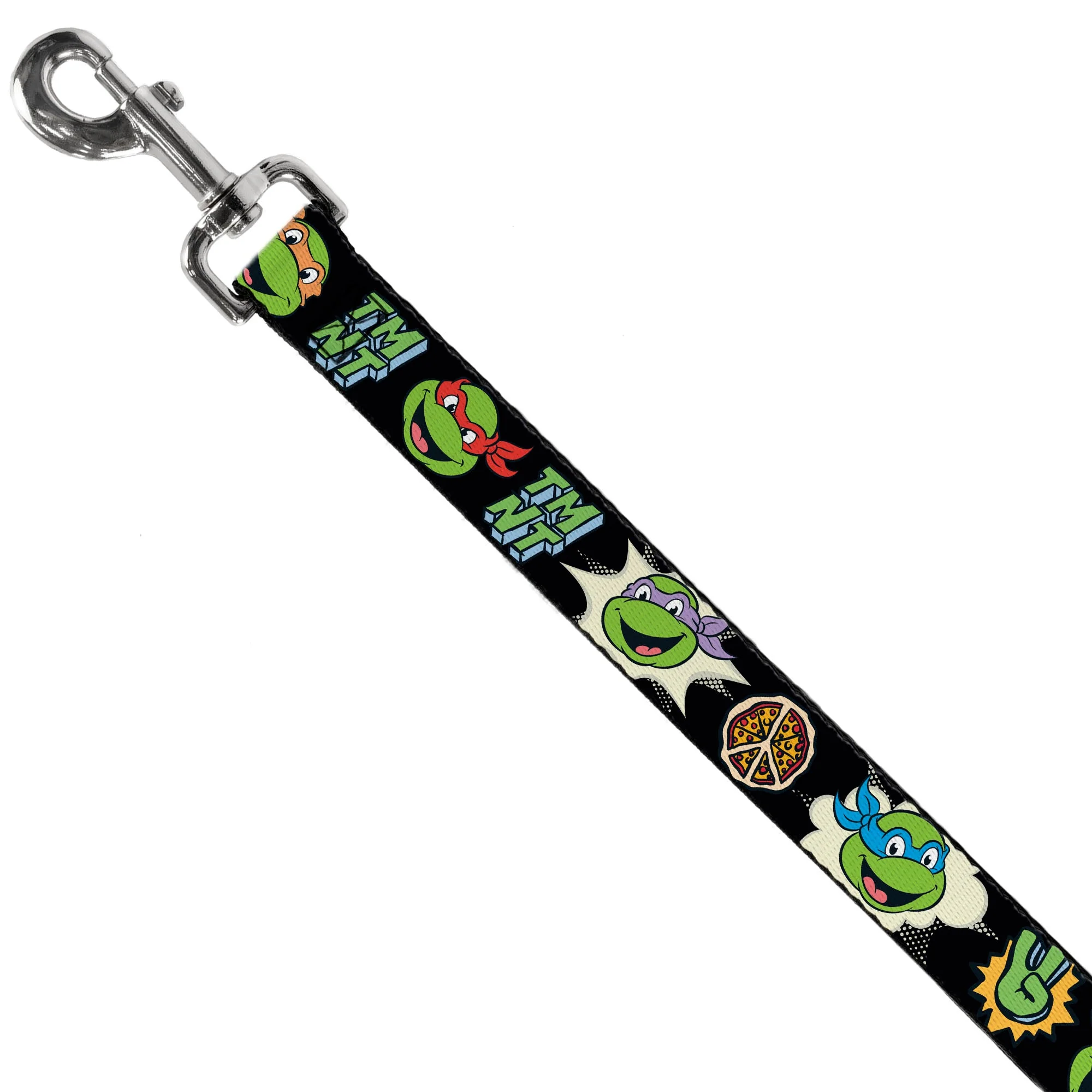 Dog Leash - Teenage Mutant Ninja Turtles Faces and Icons Black/Multi Color - Image 2