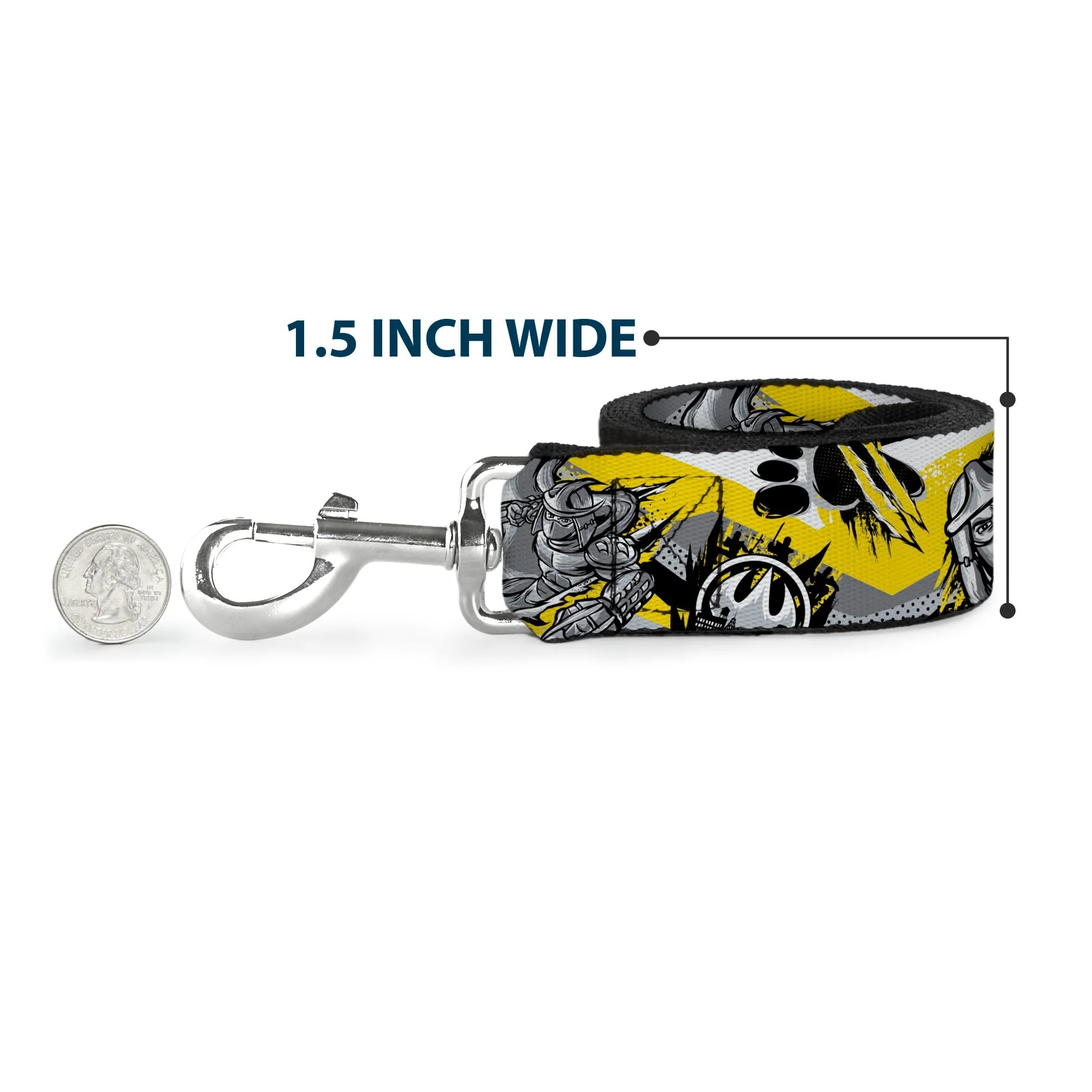 Dog Leash - Teenage Mutant Ninja Turtles Shredder Pose and Icons Grays/Yellow - Image 6