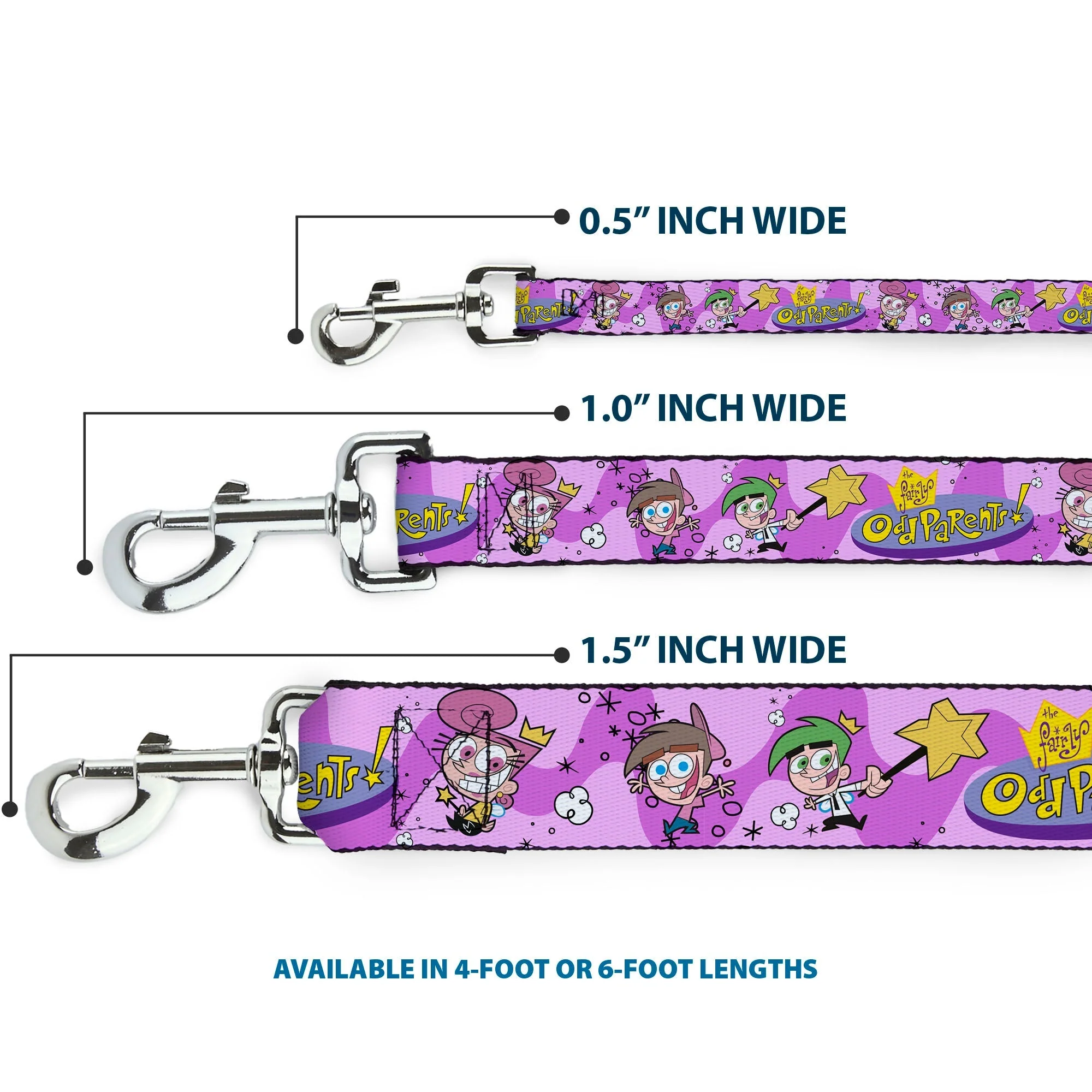 Dog Leash - THE FAIRLY ODDPARENTS Timmy with Cosmo and Wanda Group Pose Pinks - Image 3