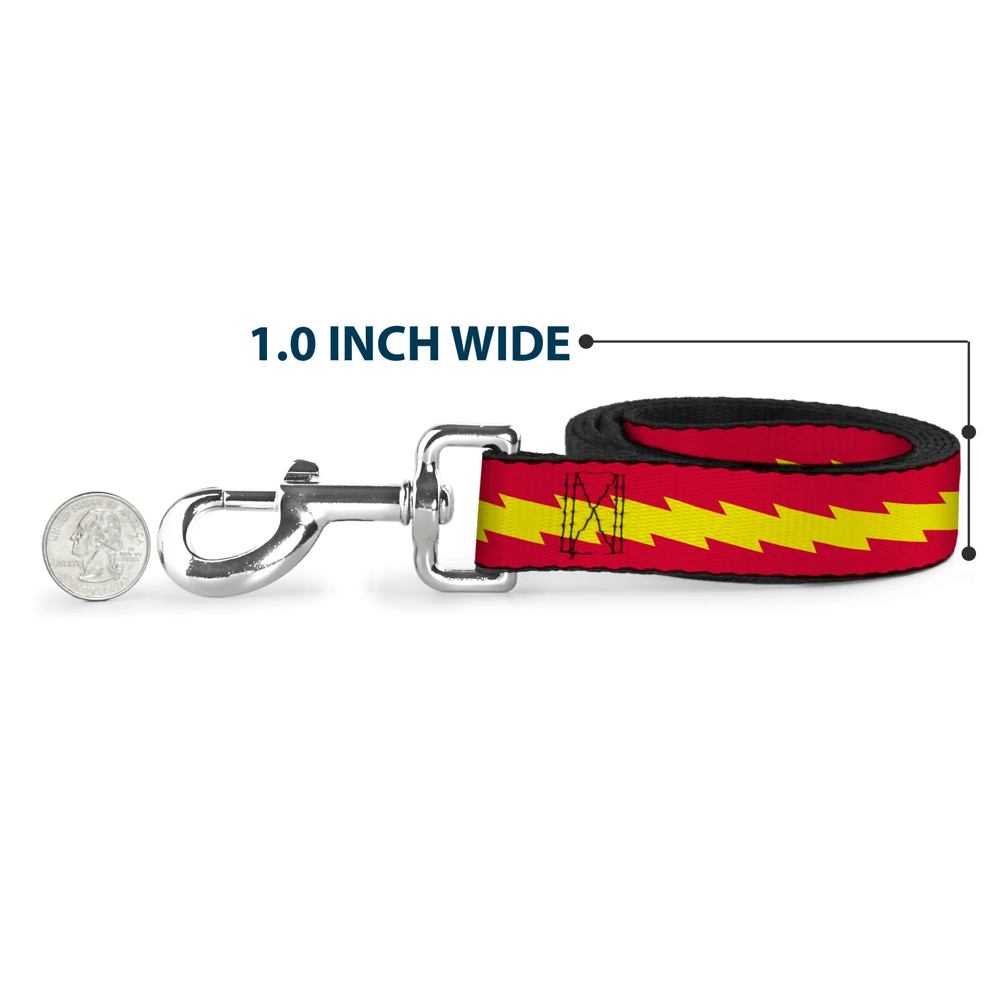 Dog Leash - The Flash Bolt Stripe Red/Yellow - Image 5