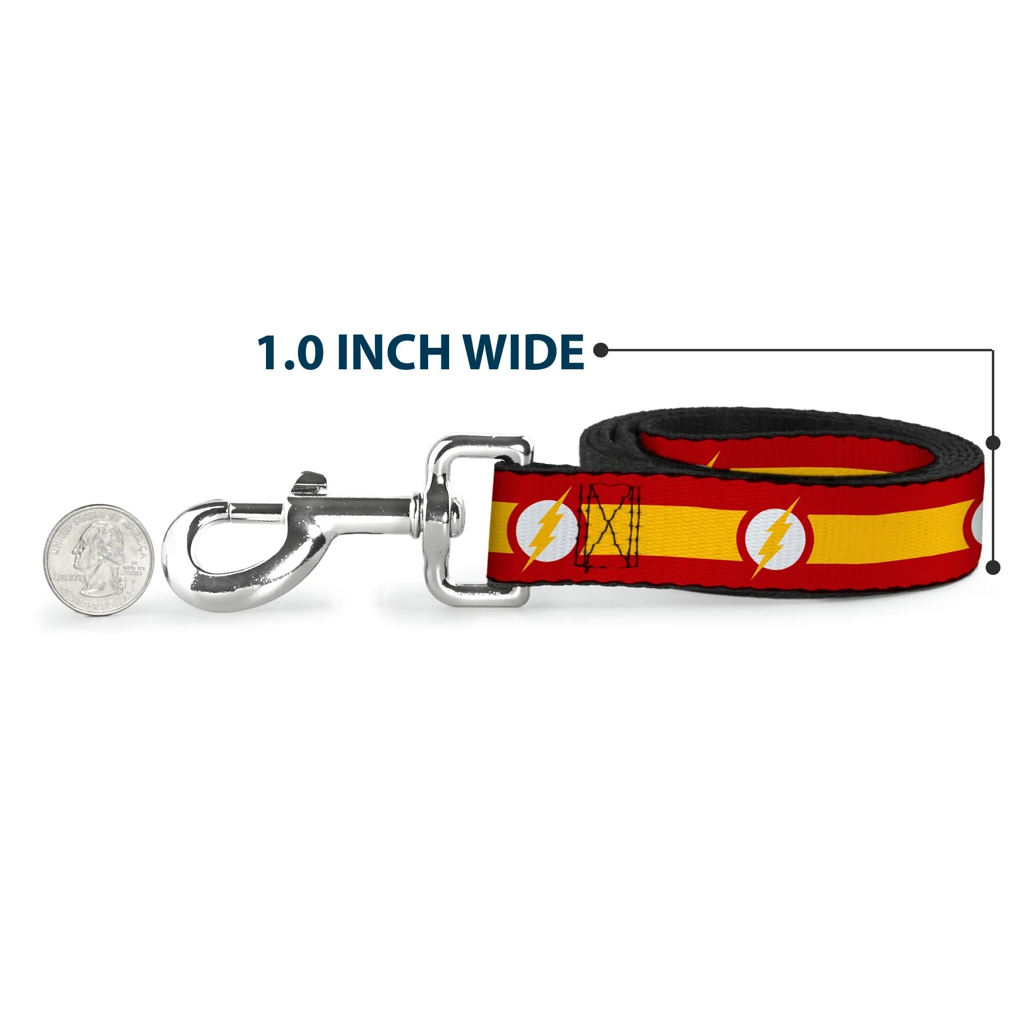 Dog Leash - The Flash Logo7/Stripe Red/White/Yellow - Image 5