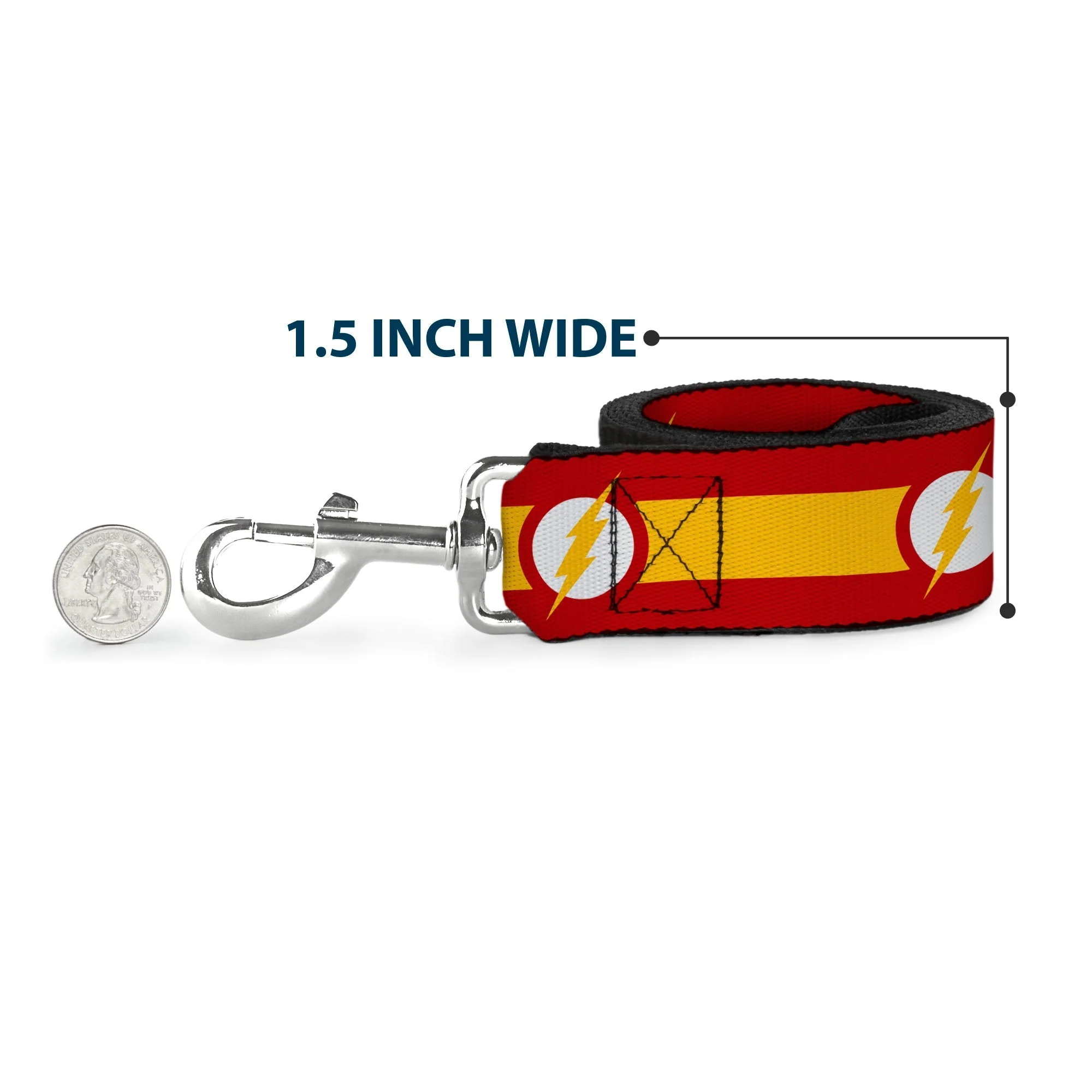 Dog Leash - The Flash Logo7/Stripe Red/White/Yellow - Image 6