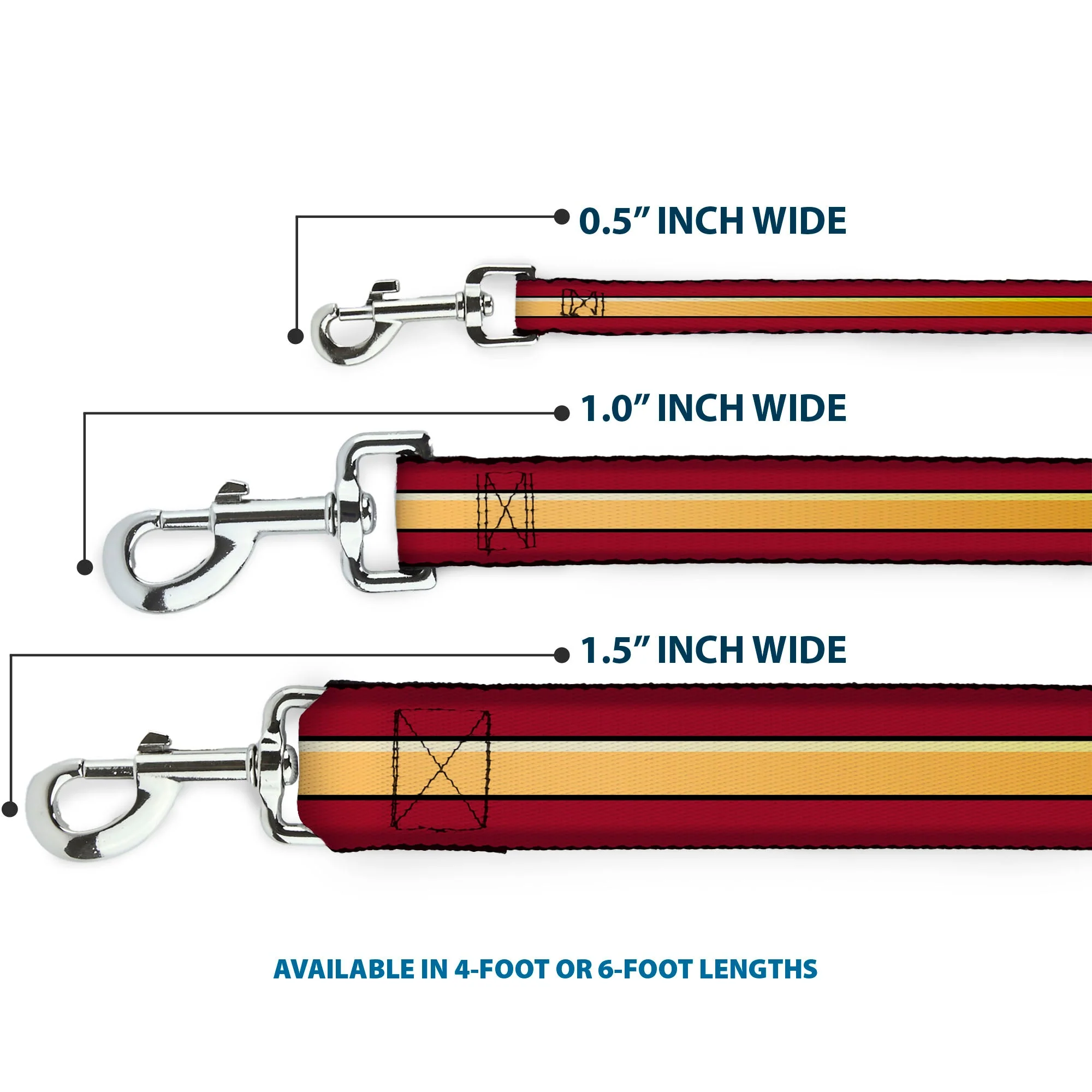 Dog Leash - The Flash Stripe Burgundy/Gold - Image 3