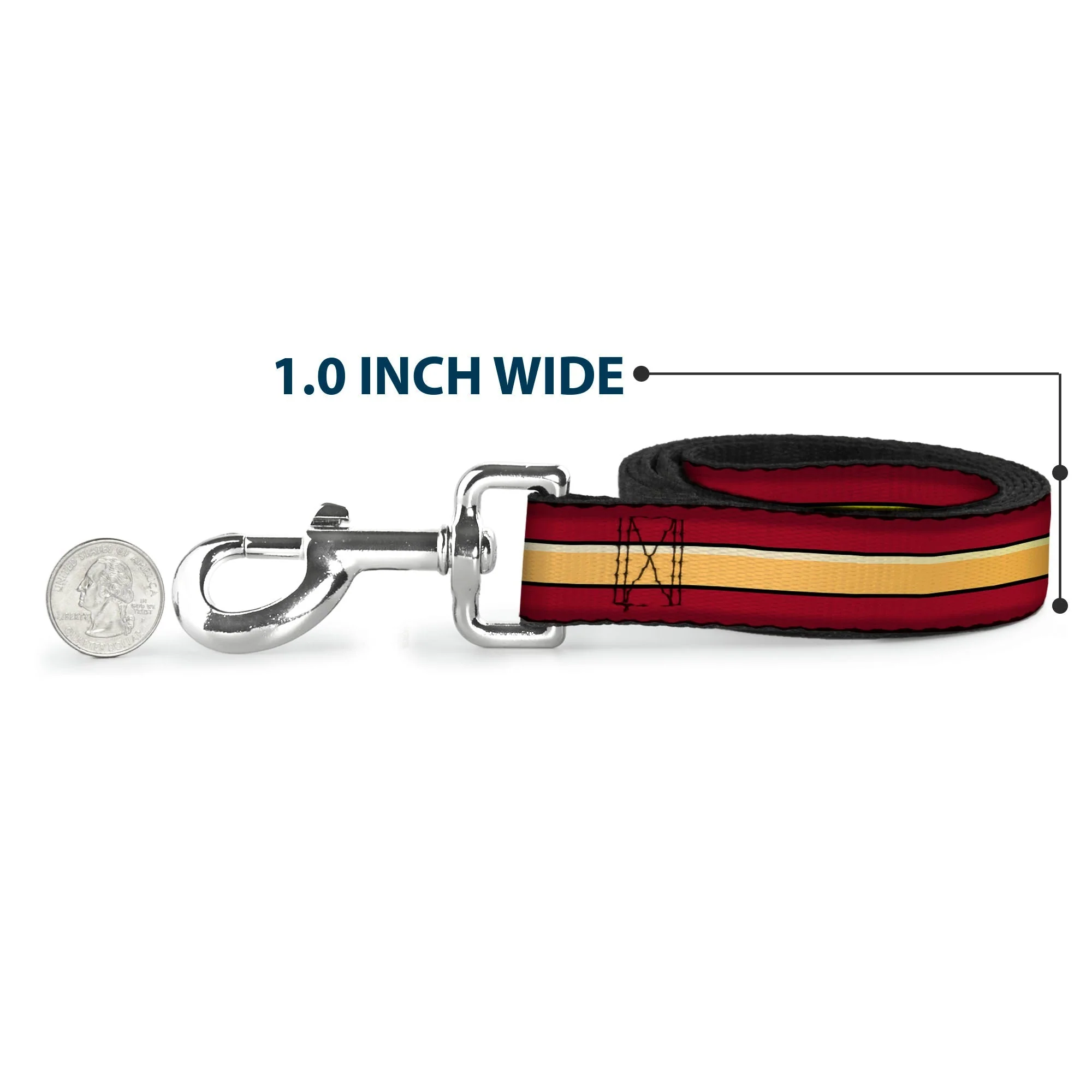 Dog Leash - The Flash Stripe Burgundy/Gold - Image 5