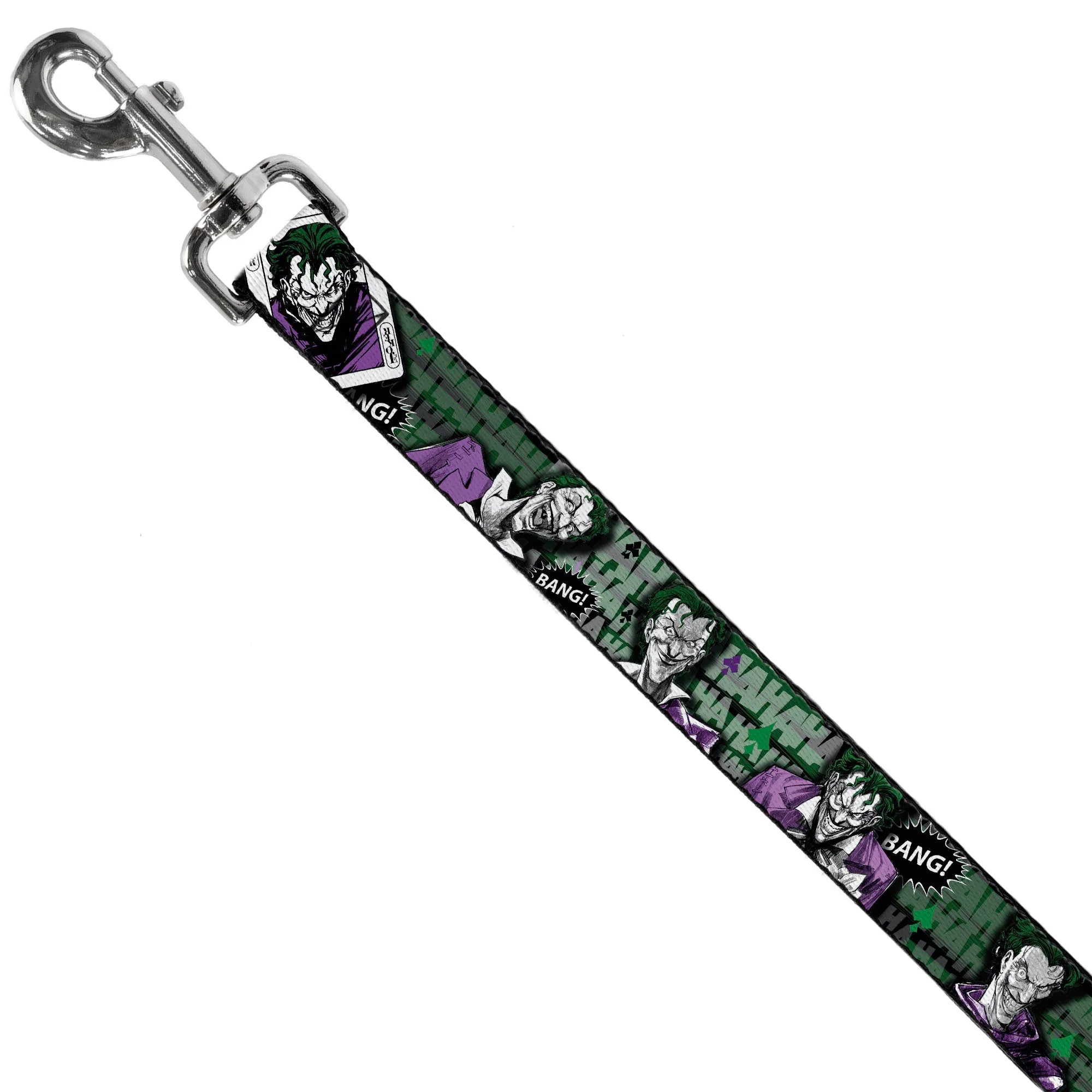 Dog Leash - The Joker 4-Poses/Joker Card HAHA/Smile/BANG! Grays/Greens/Purples - Image 2