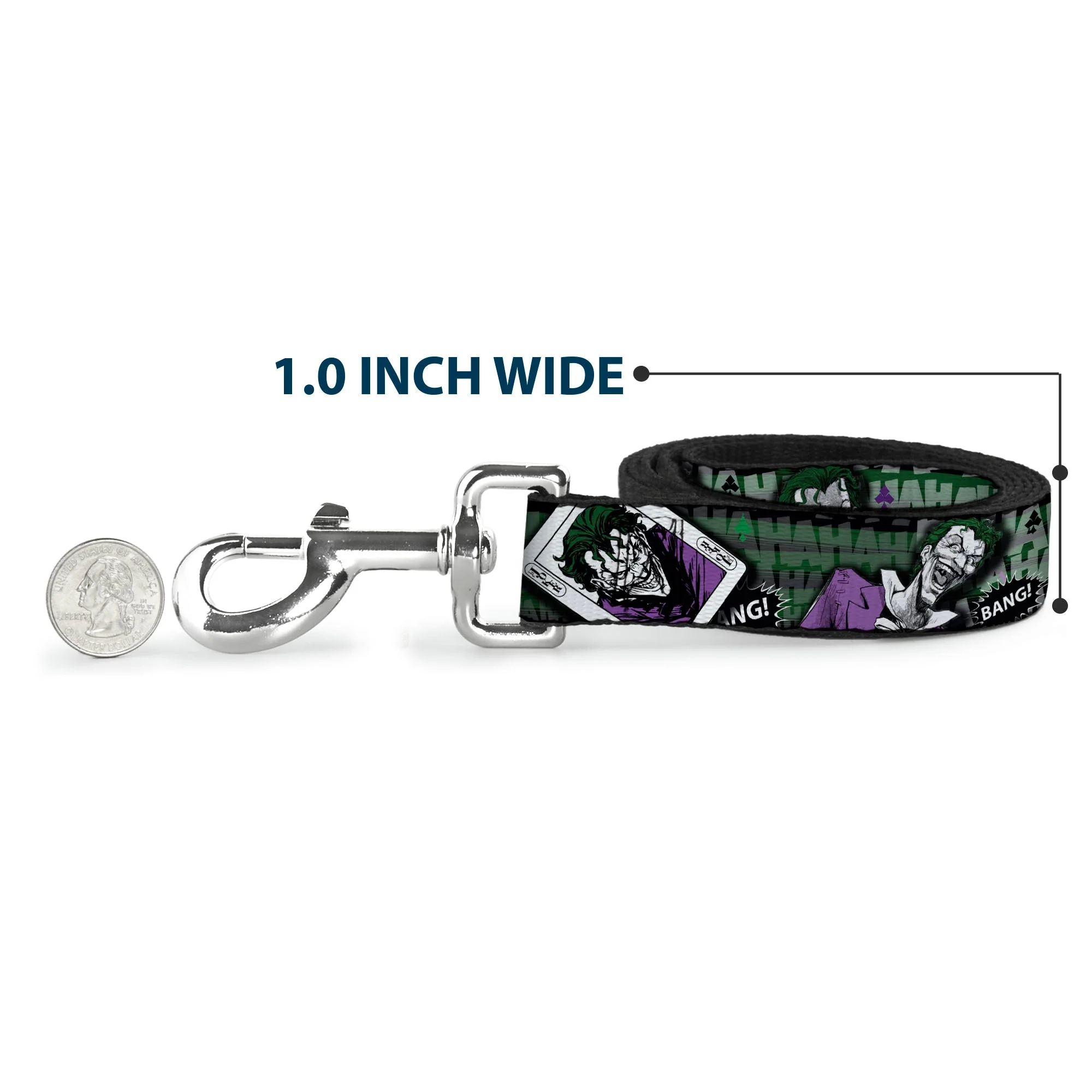 Dog Leash - The Joker 4-Poses/Joker Card HAHA/Smile/BANG! Grays/Greens/Purples - Image 5