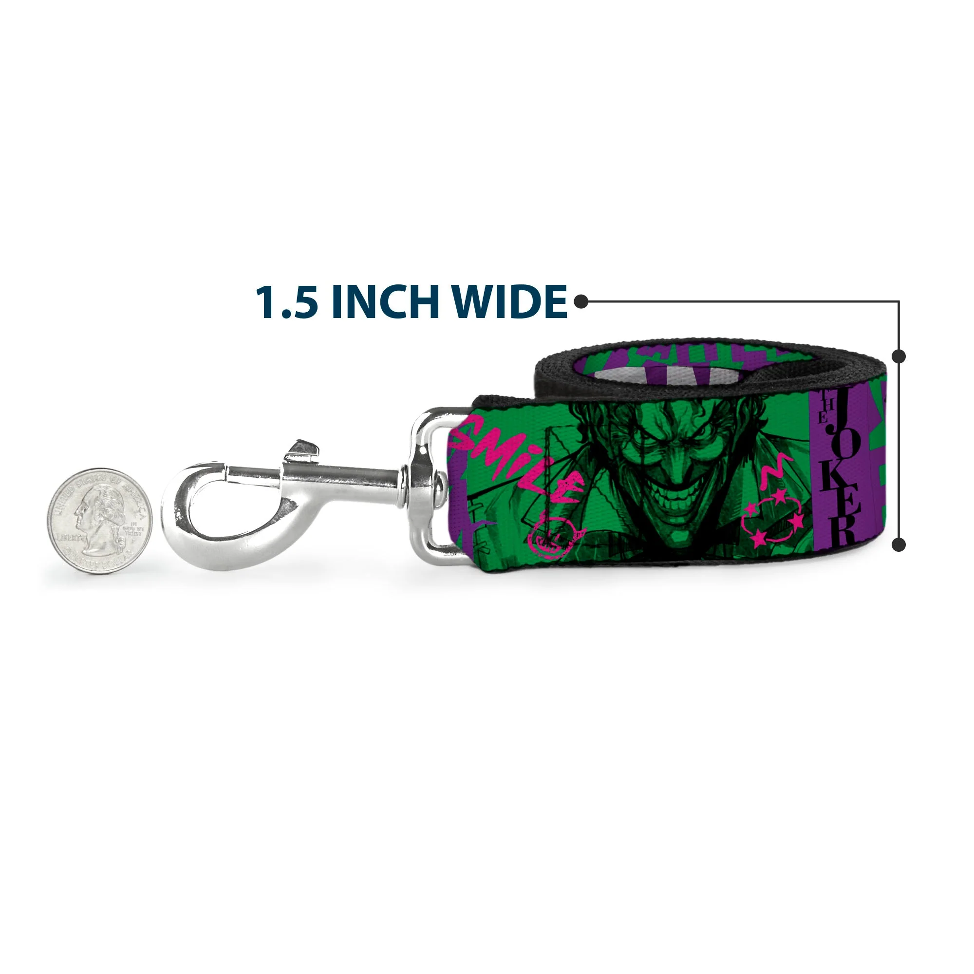 Dog Leash - THE JOKER WANTED Smiling Pose and Graffiti Purples/Greens - Image 6