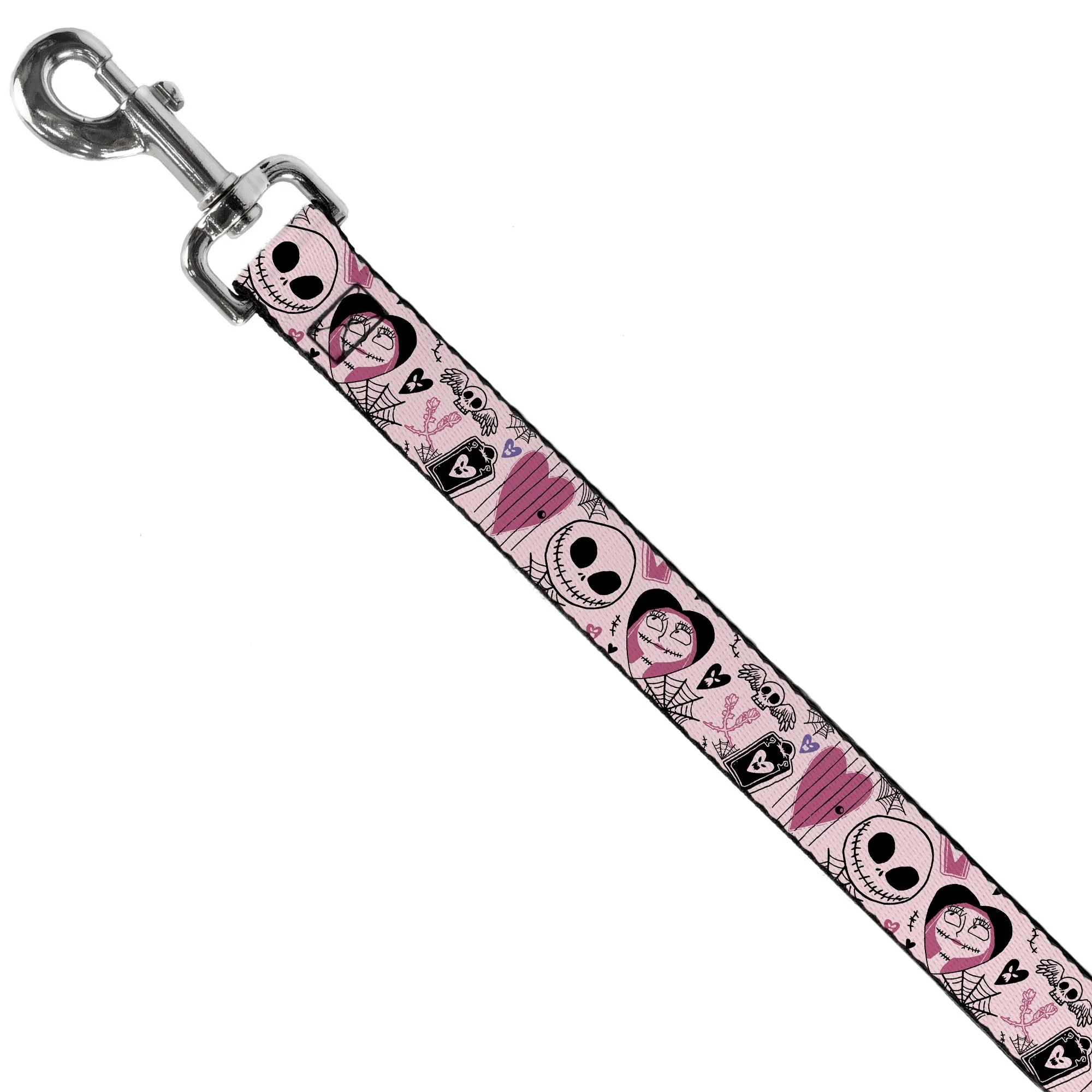 Dog Leash - The Nightmare Before Christmas Jack and Sally Doodles Pinks/Black - Image 2