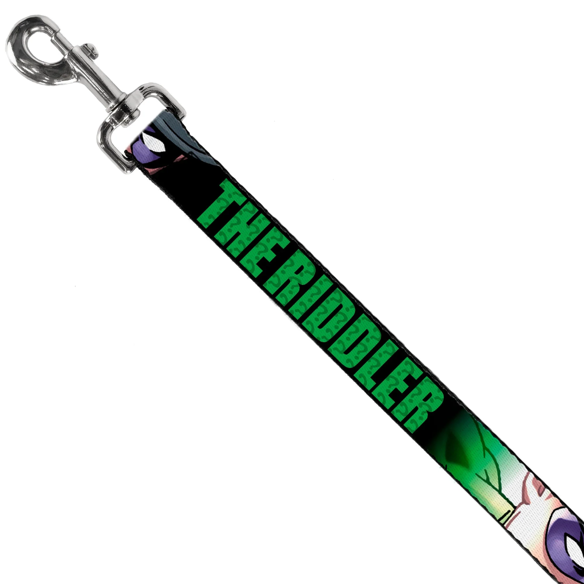 Dog Leash - THE RIDDLER/Face CLOSE-UP Black/Green - Image 2