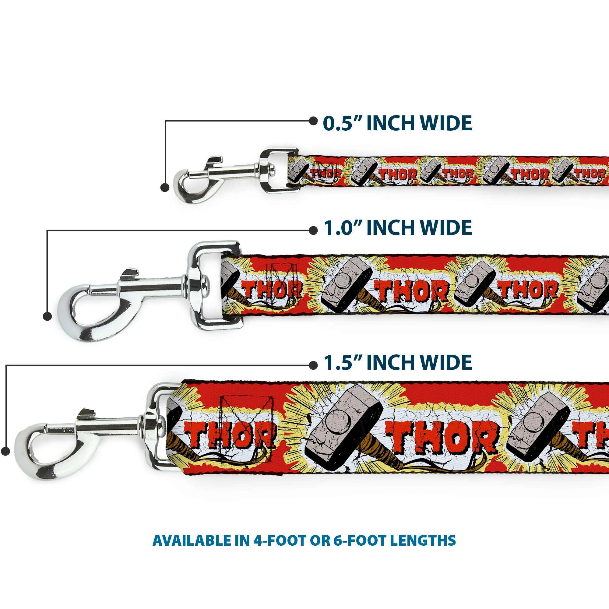Dog Leash - THOR & Hammer Red/Yellow/White - Image 3