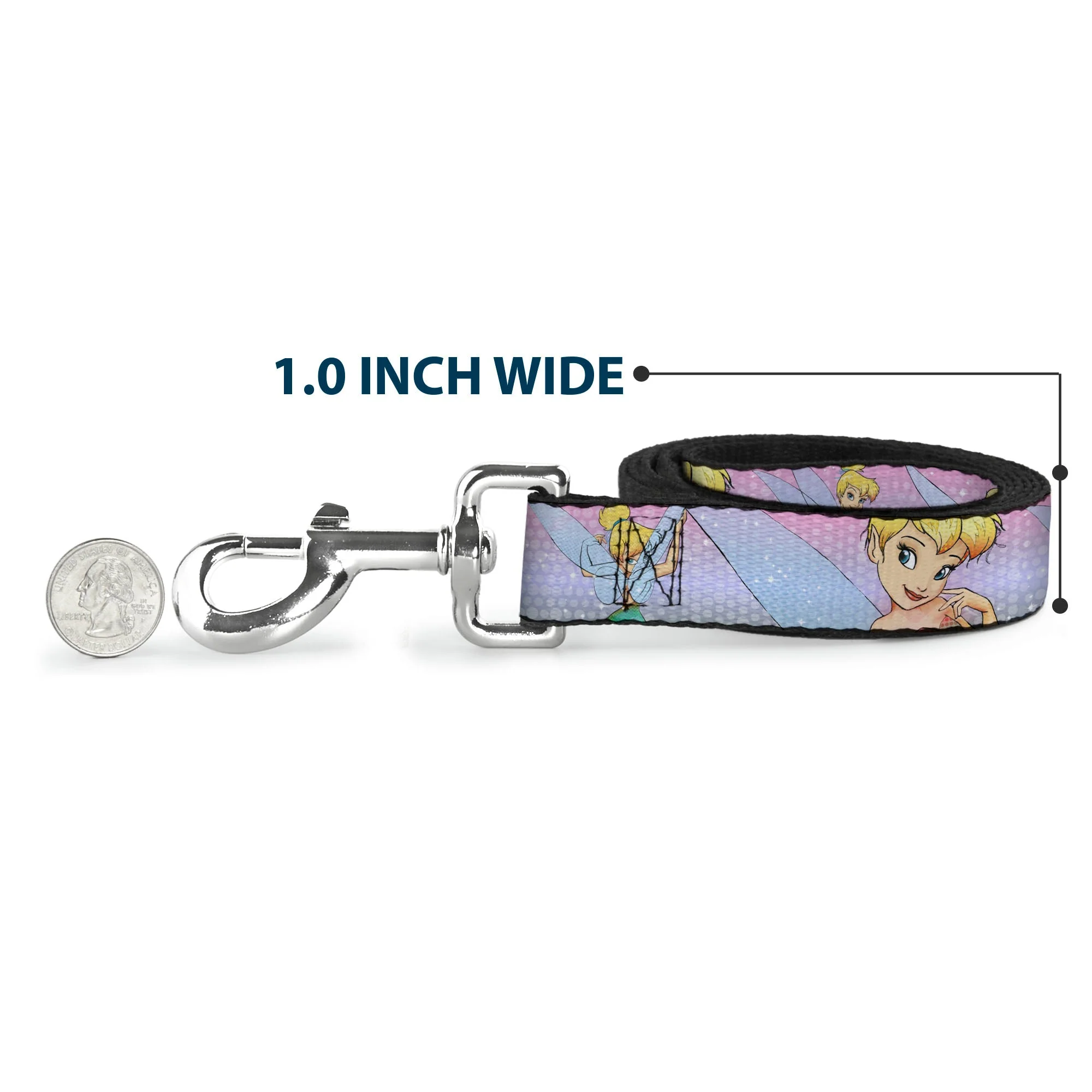Dog Leash - Tinker Bell Poses/Flowers/Stars/Skull Purple - Image 5