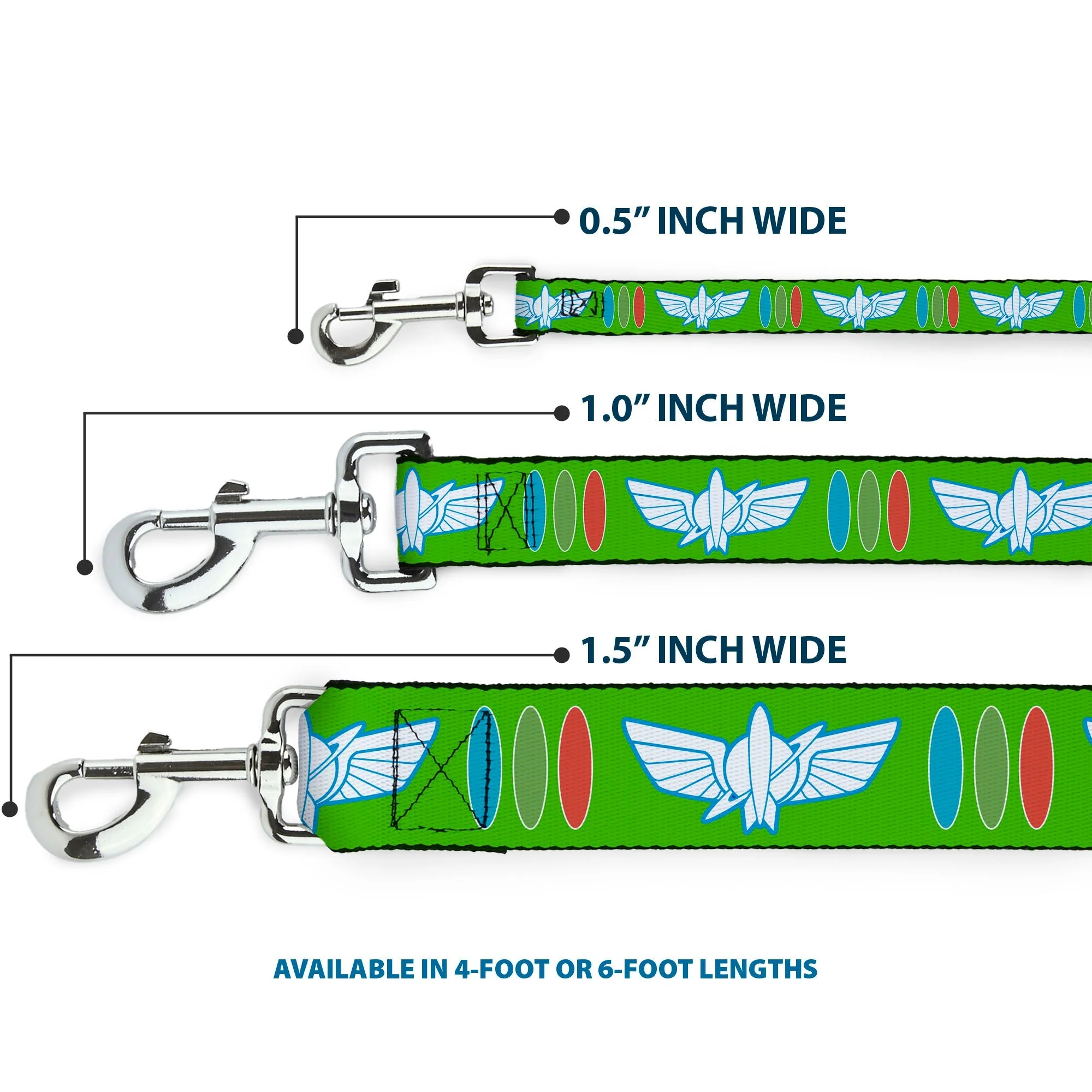 Dog Leash - Toy Story Buzz Lightyear Bounding Space Ranger Logo/Buttons Green/White/Blue/Red - Image 3