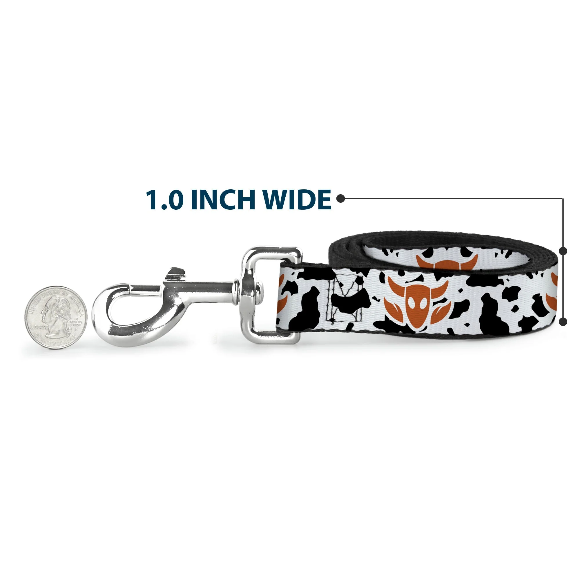 Dog Leash - Toy Story Woody Bounding Cowboy Cow Print White/Black/Brown - Image 5