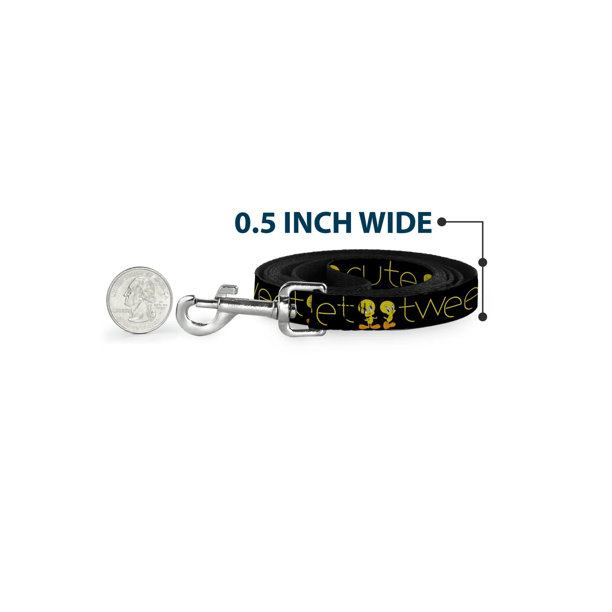 Dog Leash - Tweety Bird Poses CUTE AND SWEET Black/Yellow - Image 4