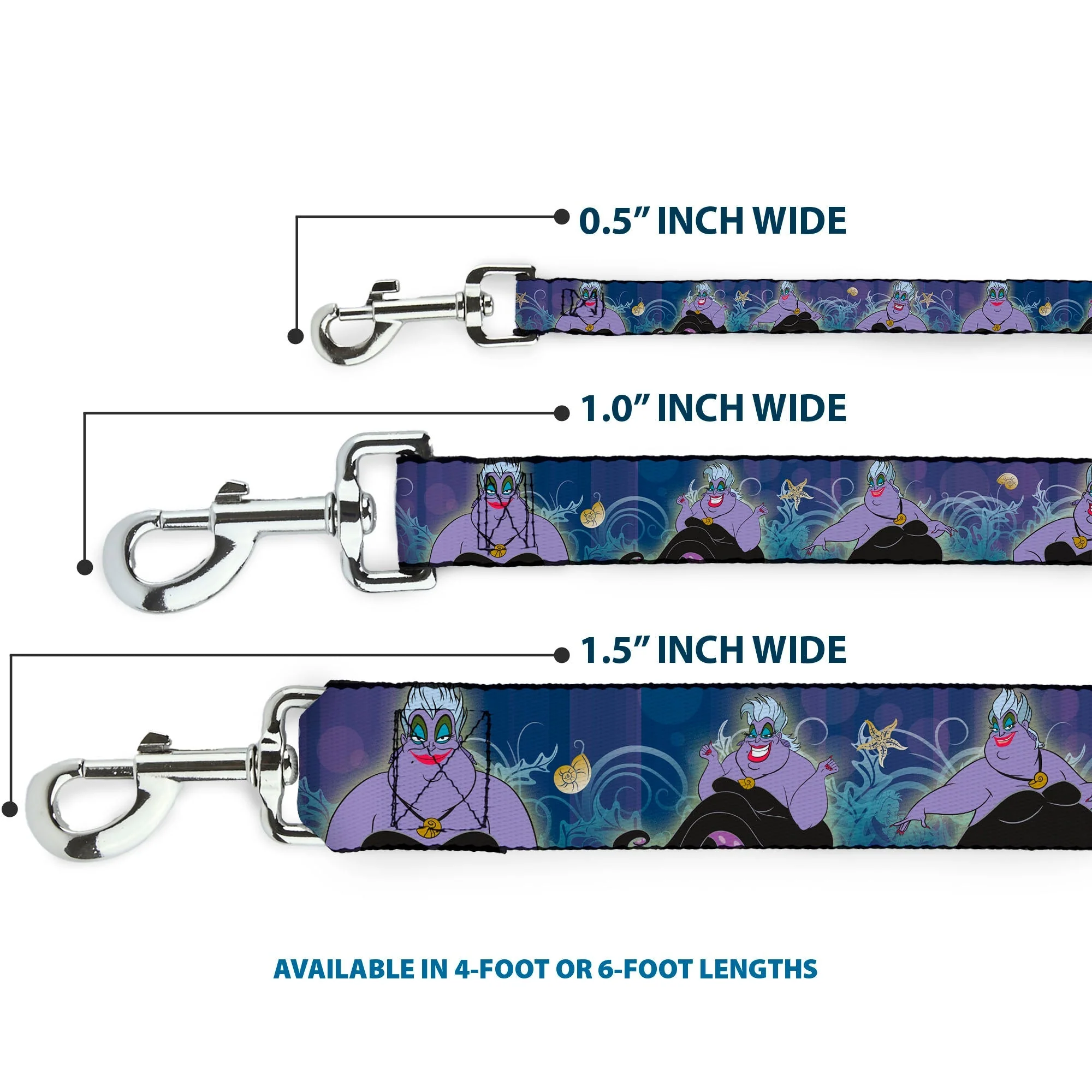 Dog Leash - Ursula 4-Poses/Shells/Ivy/Bubbles Purples/Blues - Image 3