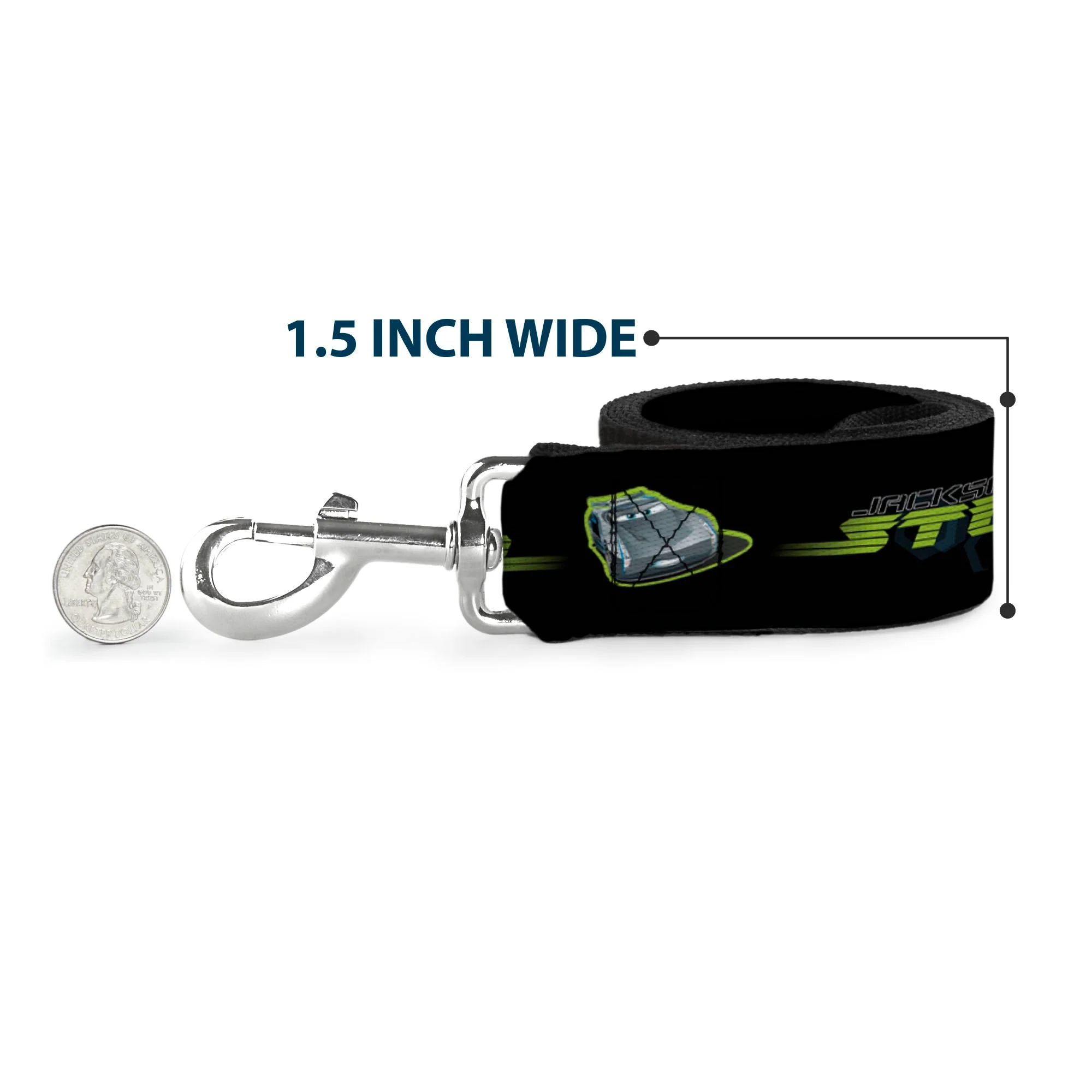 Dog Leash - White Rabbit Poses LOOKING FOR WONDERLAND/Clocks Black/Golds - Image 6