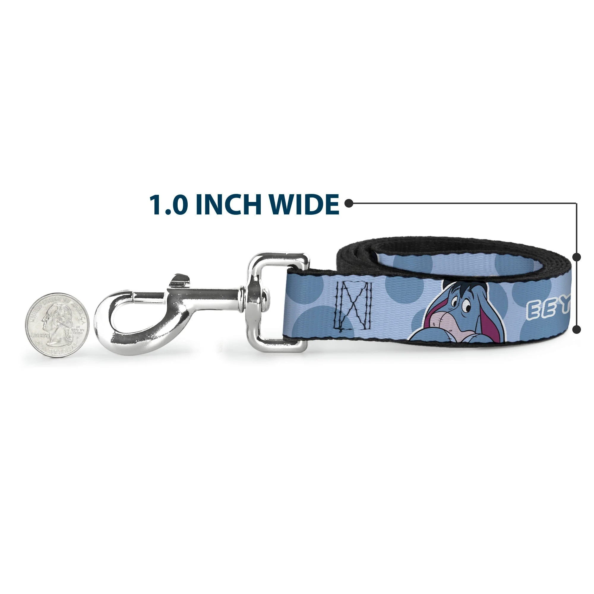 Dog Leash - Winnie the Pooh Eeyore Text and Expression Close-Up Dot Blues - Image 5