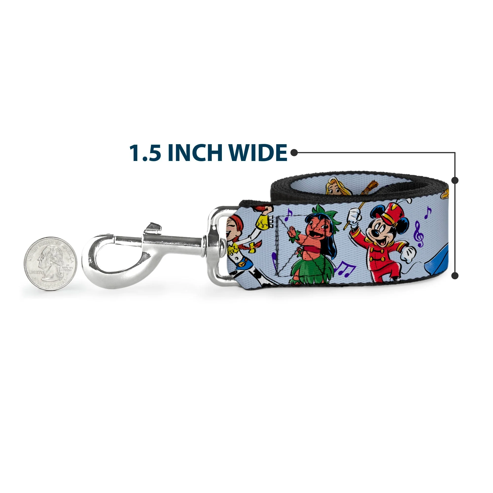 Dog Leash - Winnie the Pooh Eeyore Text and Expression Close-Up Dot Blues - Image 6