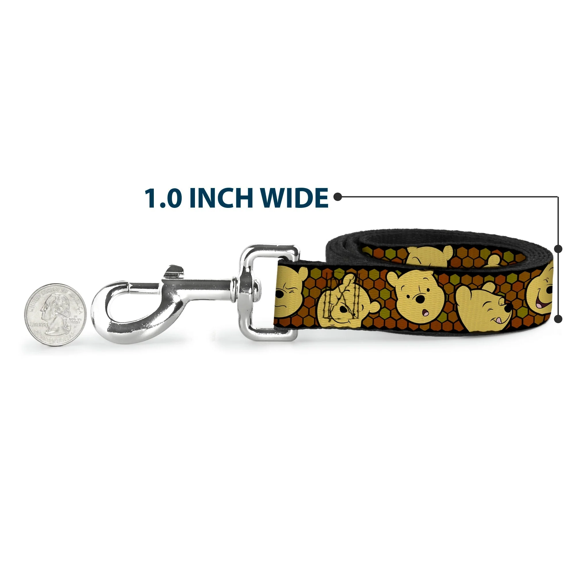 Dog Leash - Winnie the Pooh Expressions/Honeycomb Black/Browns - Image 5