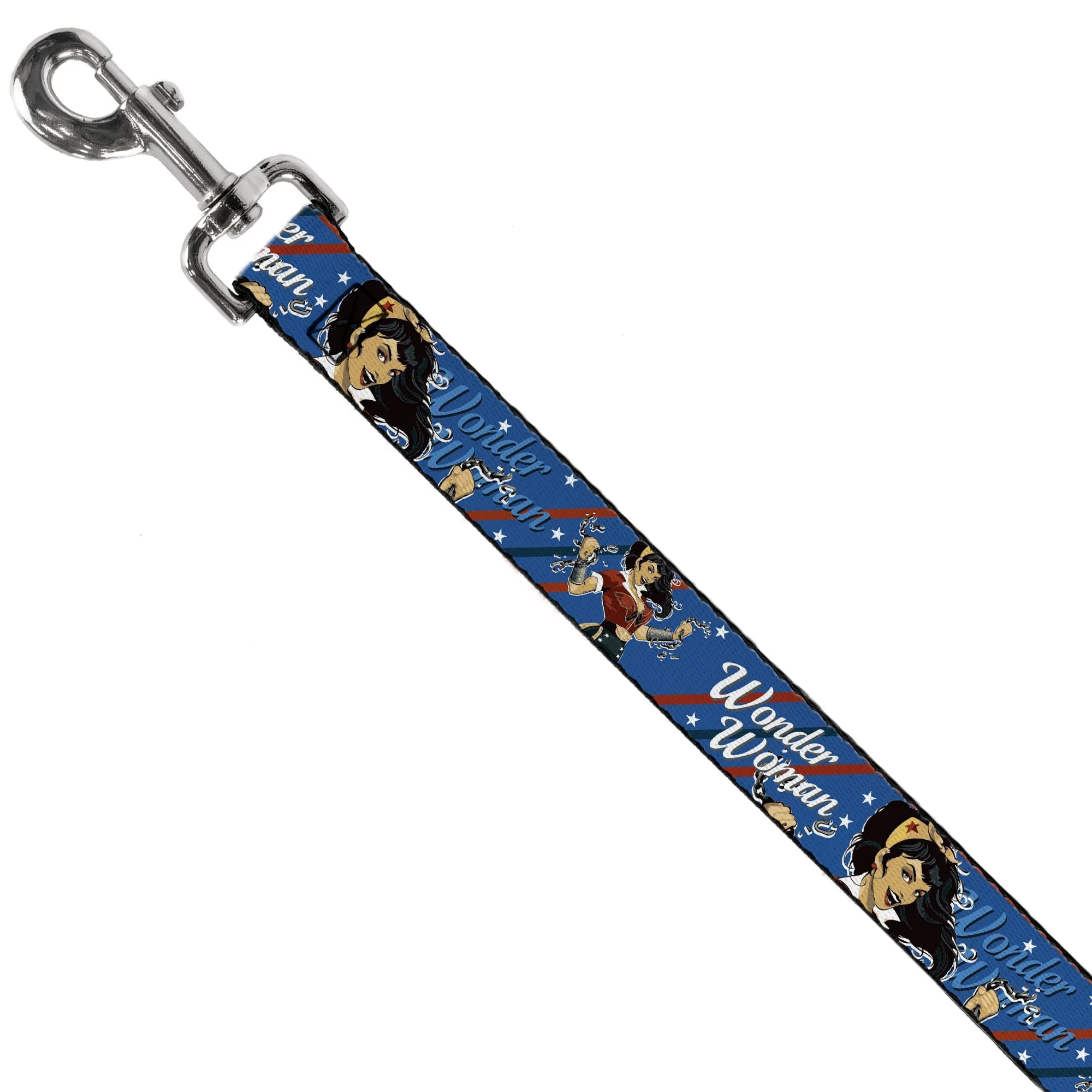 Dog Leash - WONDER WOMAN/Bombshell Pose Blue/Red/White - Image 2