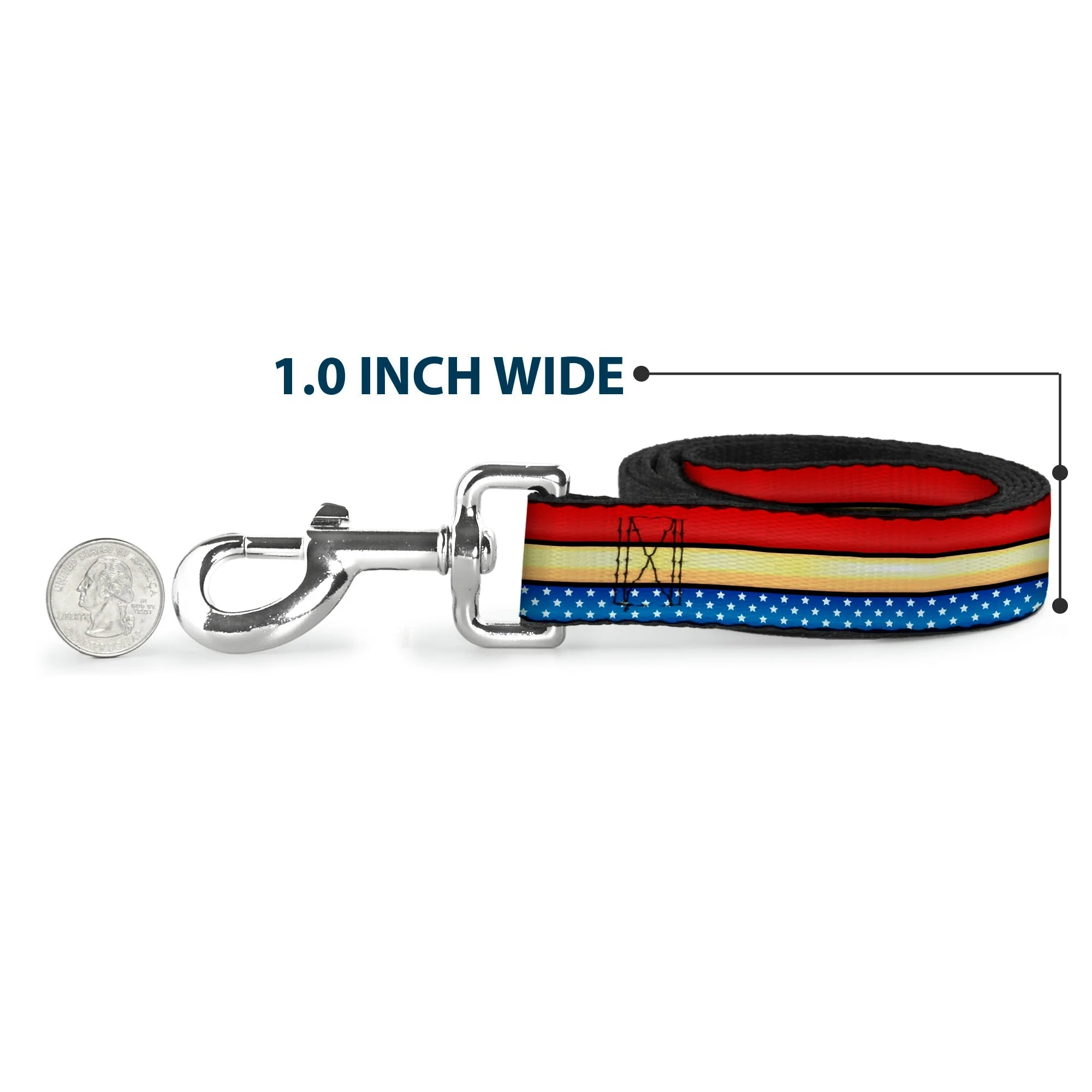 Dog Leash - Wonder Woman Stripe/Stars Red/Gold/Blue/White - Image 5