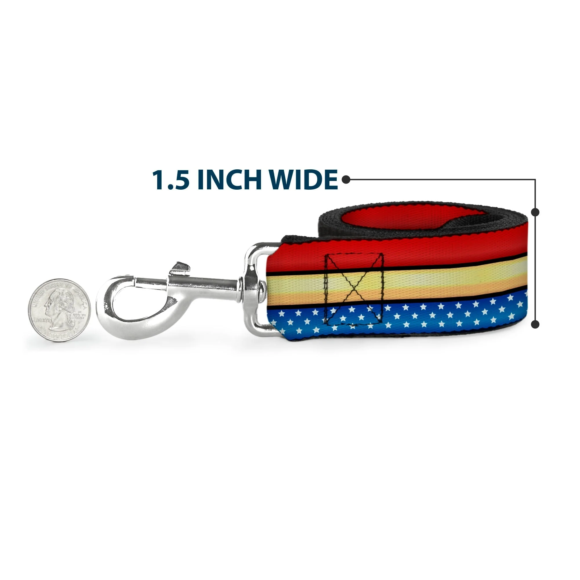 Dog Leash - Wonder Woman Stripe/Stars Red/Gold/Blue/White - Image 6