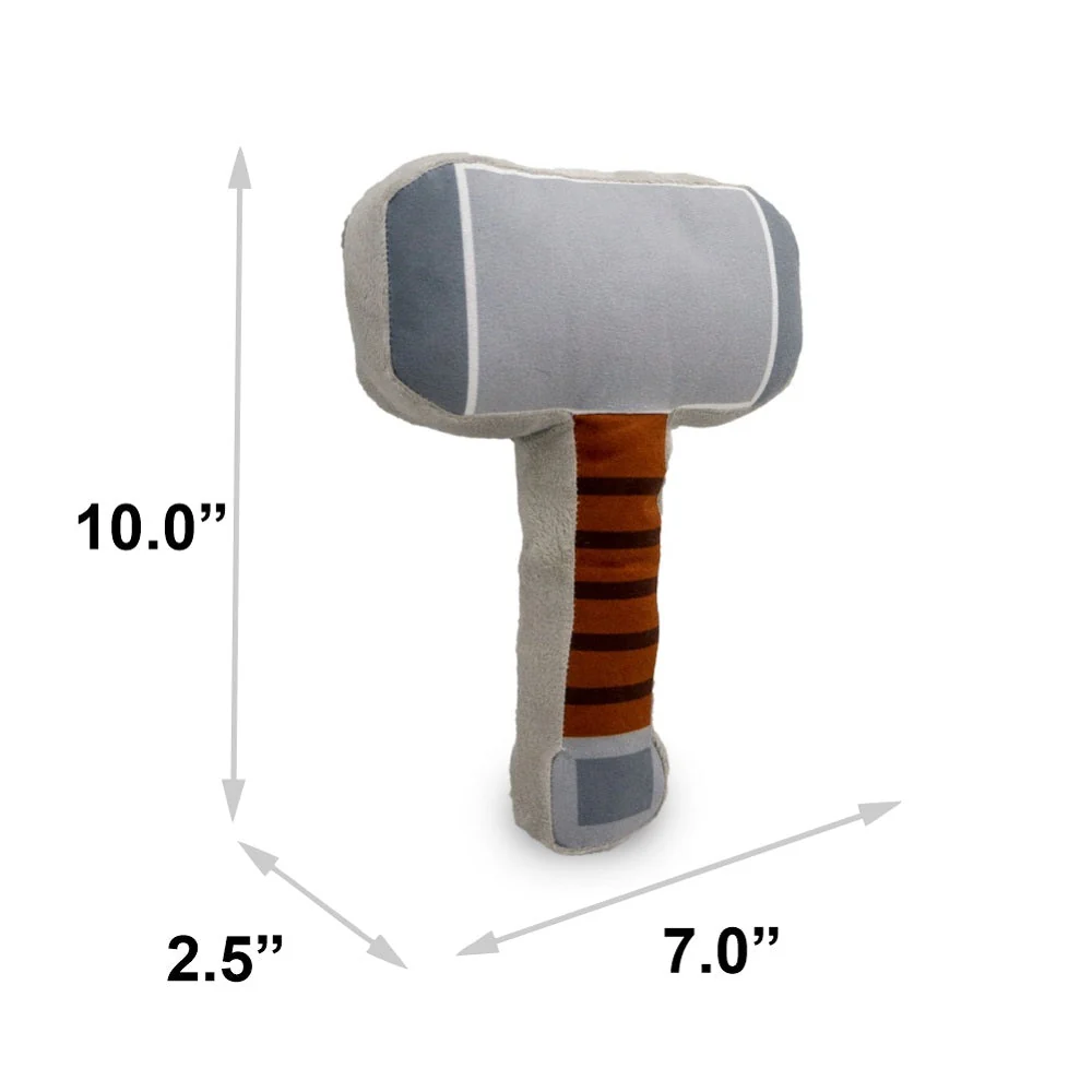 Dog Toy Squeaker Plush - Thors Hammer Grays Browns - Image 11
