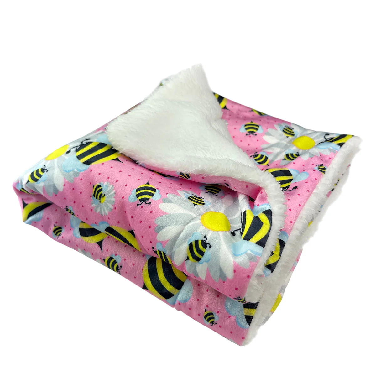 Double Layered Ultra Soft Minky/Plush Bumblebee and Flowers Blanket - Image 2