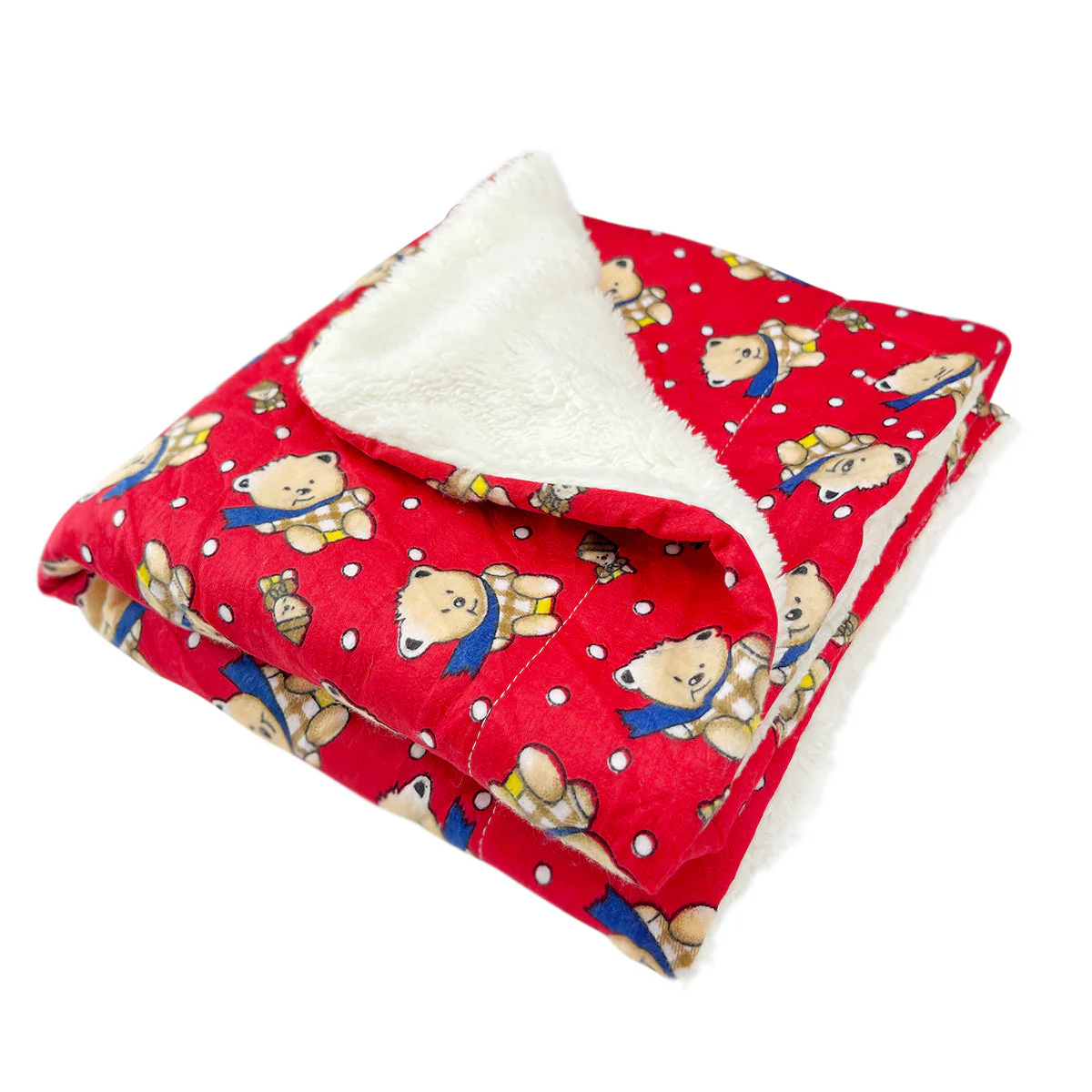 Double Layered Winter Bear Flannel/Ultra-Plush Blanket - Image 2