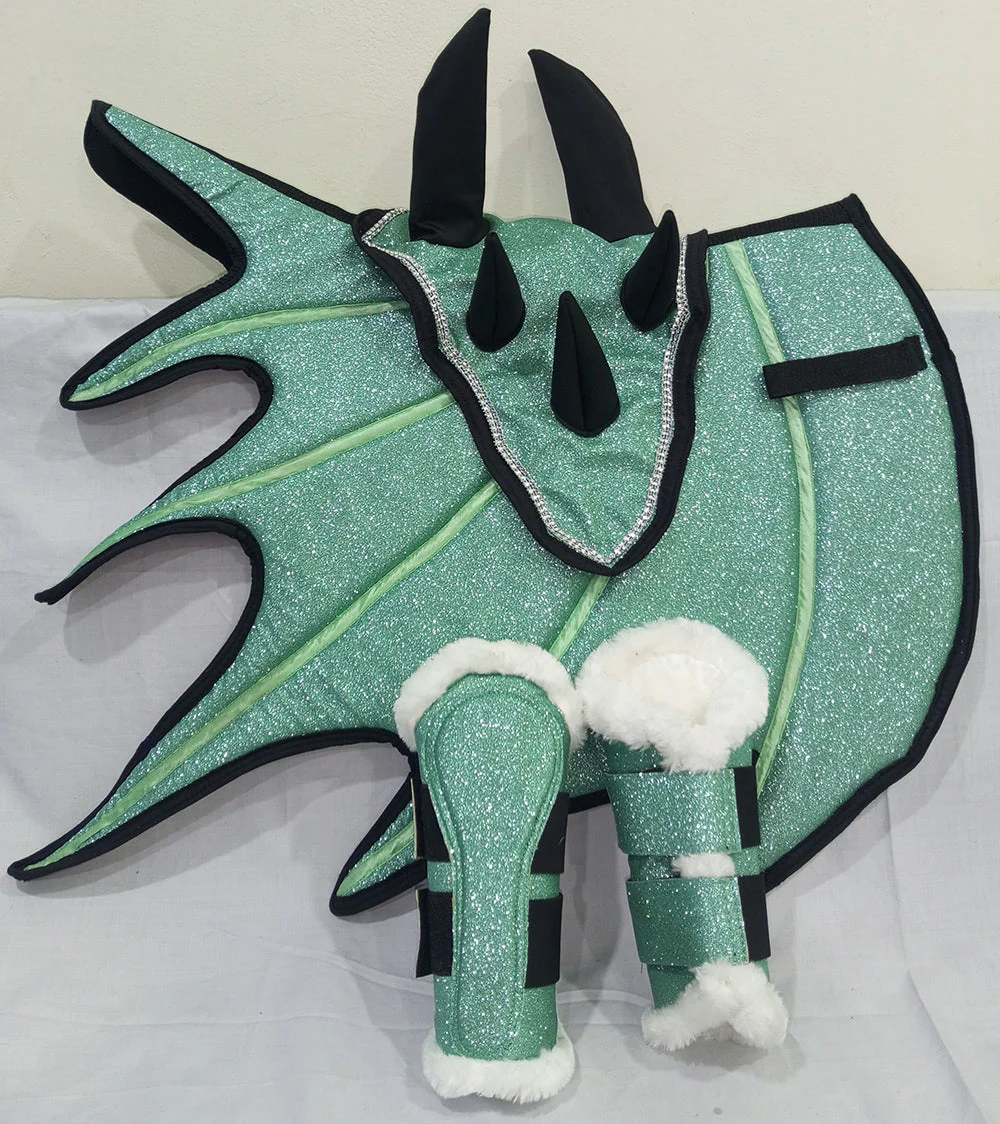 Dragon Saddle Pad Set of 3: Handmade Fantasy Equestrian Gear - Image 3