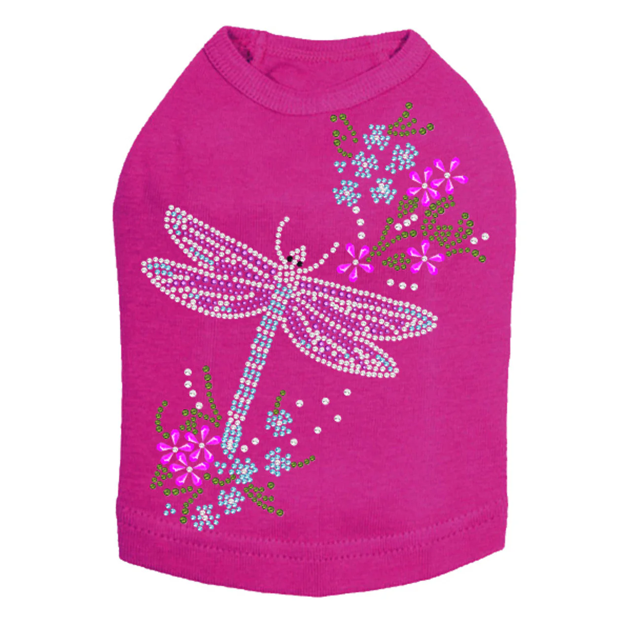 Dragonfly with Flowers - Dog Tank - Image 3