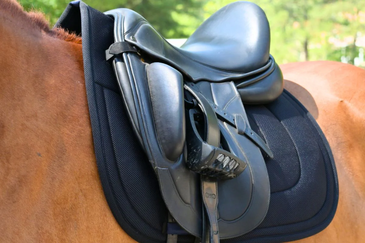 Dressage Mesh Saddle Pad with Quick Dry Cotton Lining in Navy, White or Black - Image 6