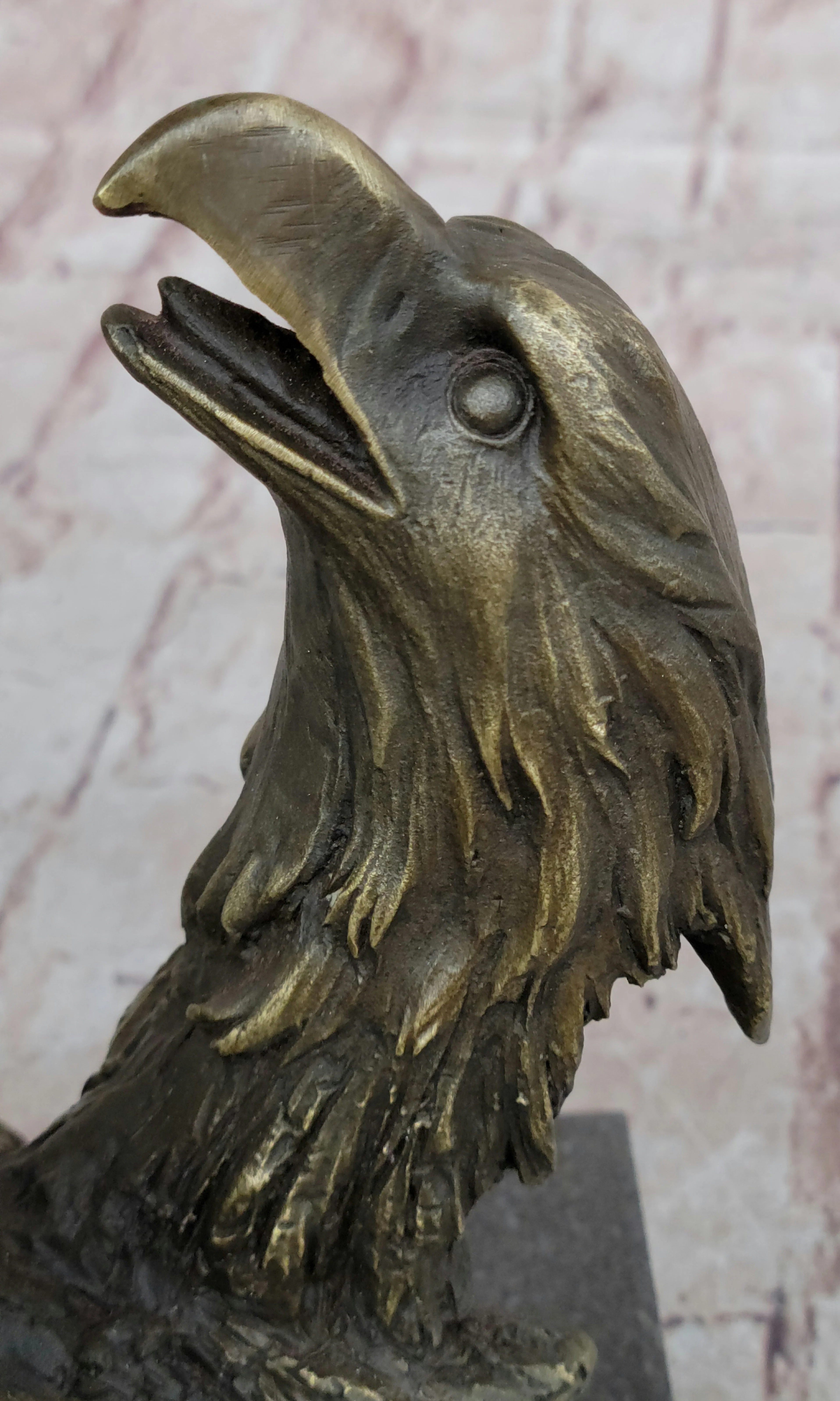 Eagles & Bear Hunting Fish Original Bronze Sculpture Statue Art by Milo on Marble Base - Image 7