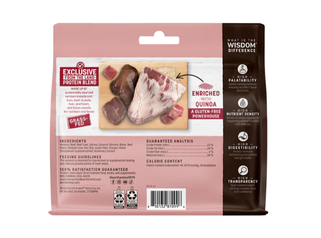 Earth Animal Wisdom Air Dried From The Land Jerky Dog Treats (4oz) - Image 2