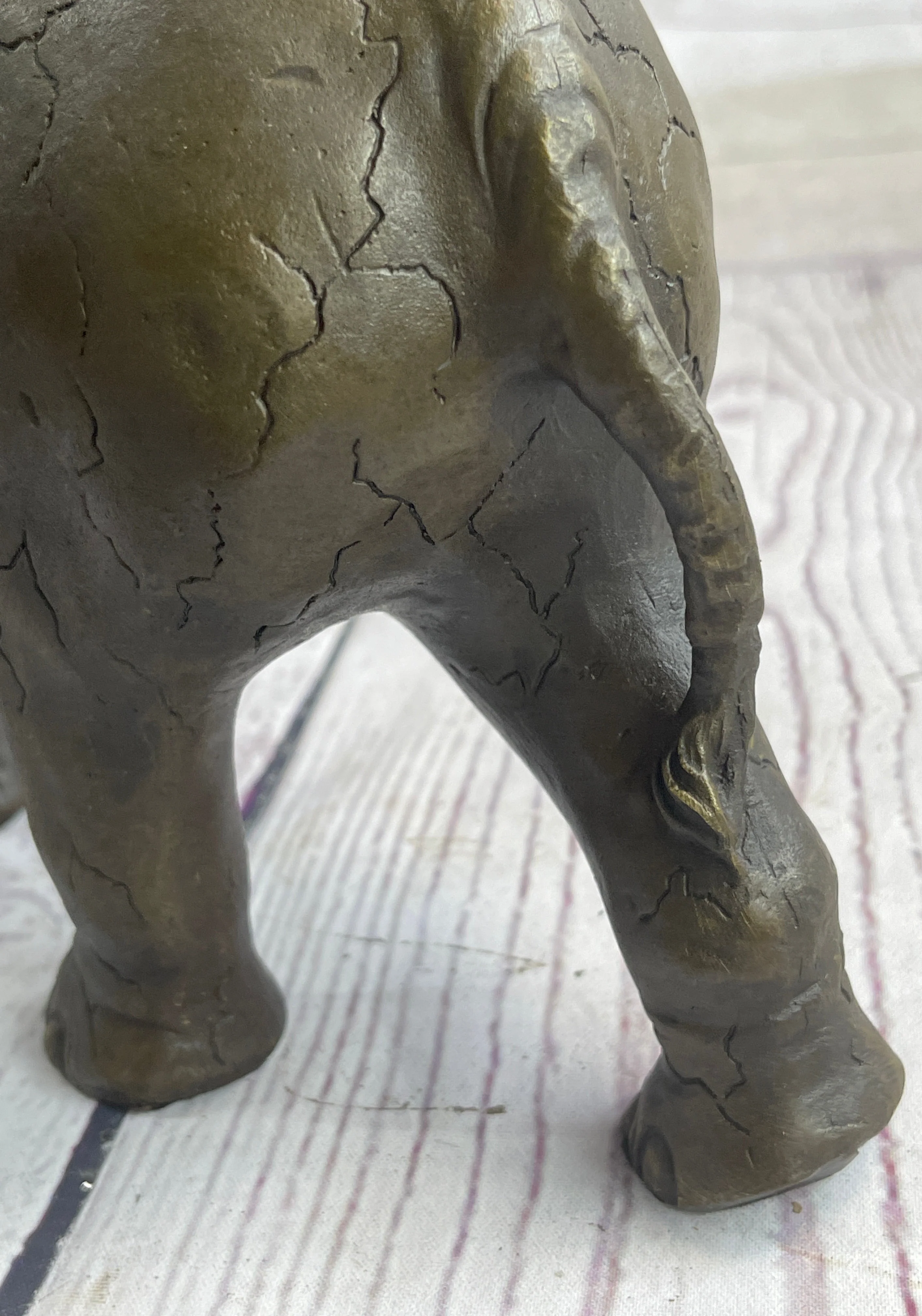 Elephant Bronze Metal Figurine Figure Sculpture Decor 11" x 13" - Image 9