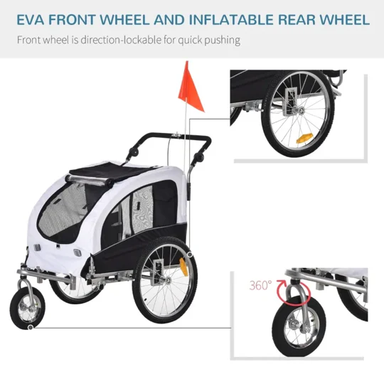 Elite II 2-In-1 Pet Dog Bike Trailer and Stroller - Image 5