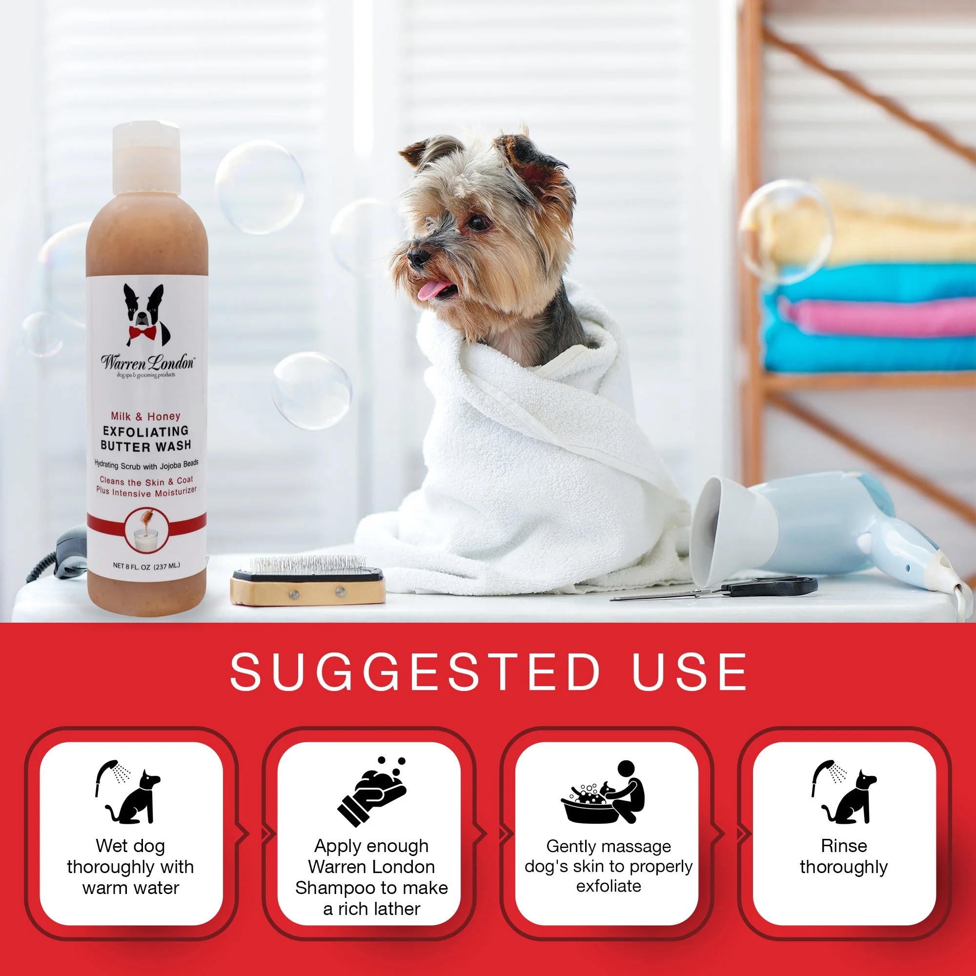 Exfoliating Butter Wash Dog Shampoo Gallons - With Natural Jojoba Beads - Image 8
