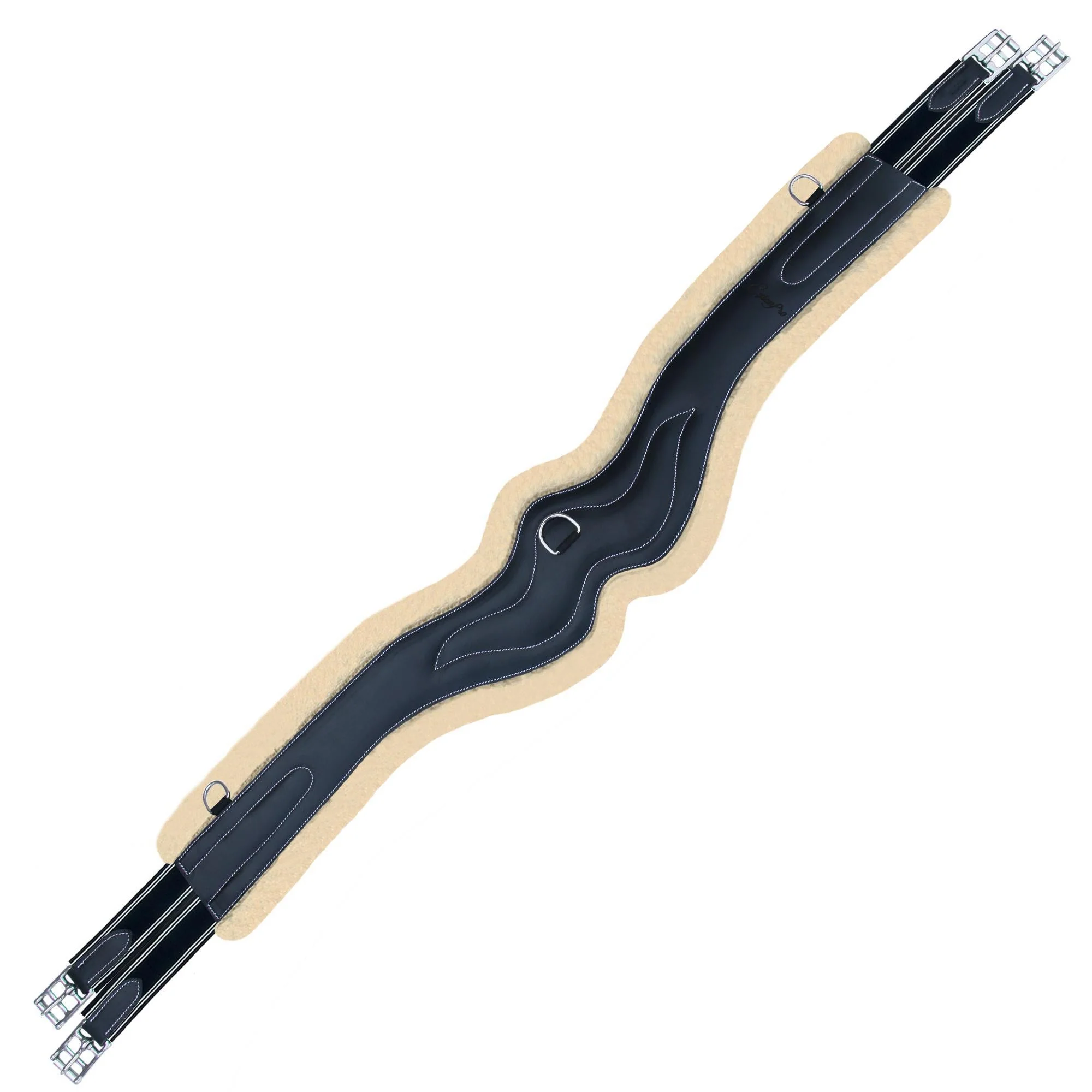 ExionPro AdaptLine Wave Over Lay Girth - Navy Blue Elastic with White Lines - Image 4