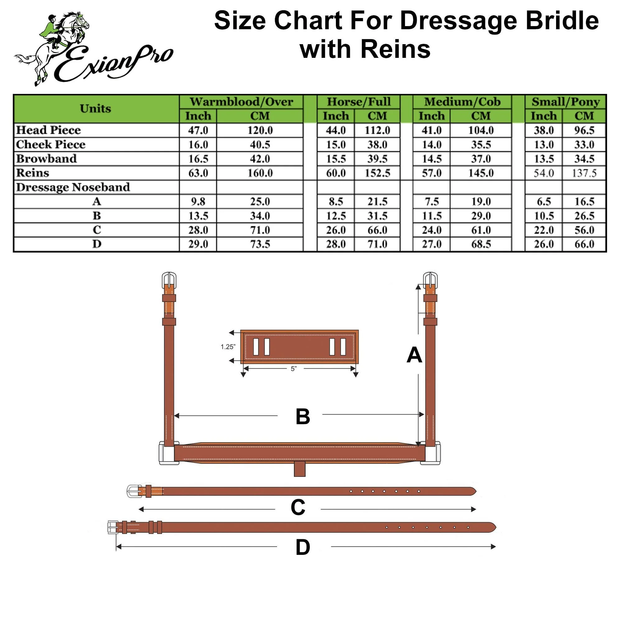 ExionPro Anatomical Dressage Bridle with Reins - Image 4
