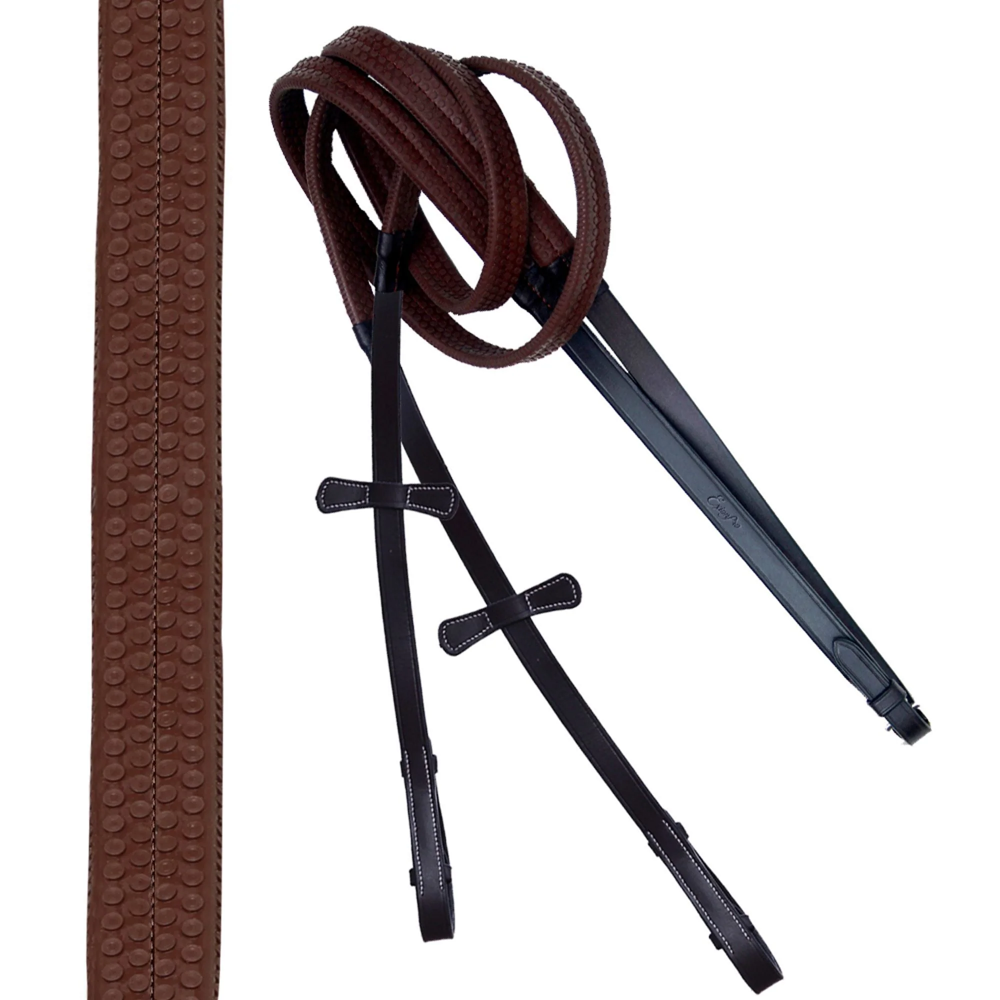 ExionPro Brass Clincher Figure 8 Bridle with Rubber Reins - Image 7
