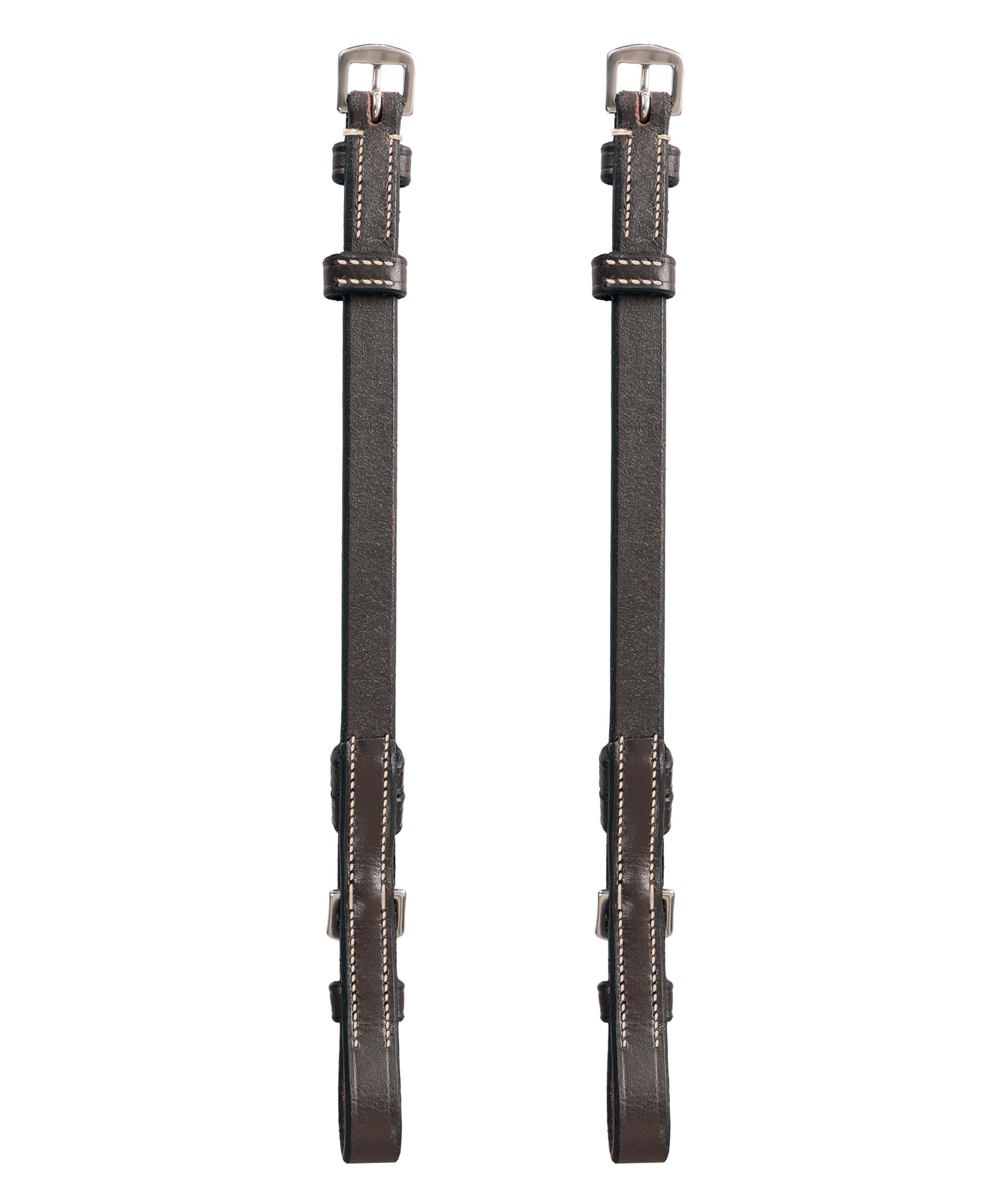 ExionPro Bridle Cheek Pieces With Buckle Fastening - White Stitching - Image 6